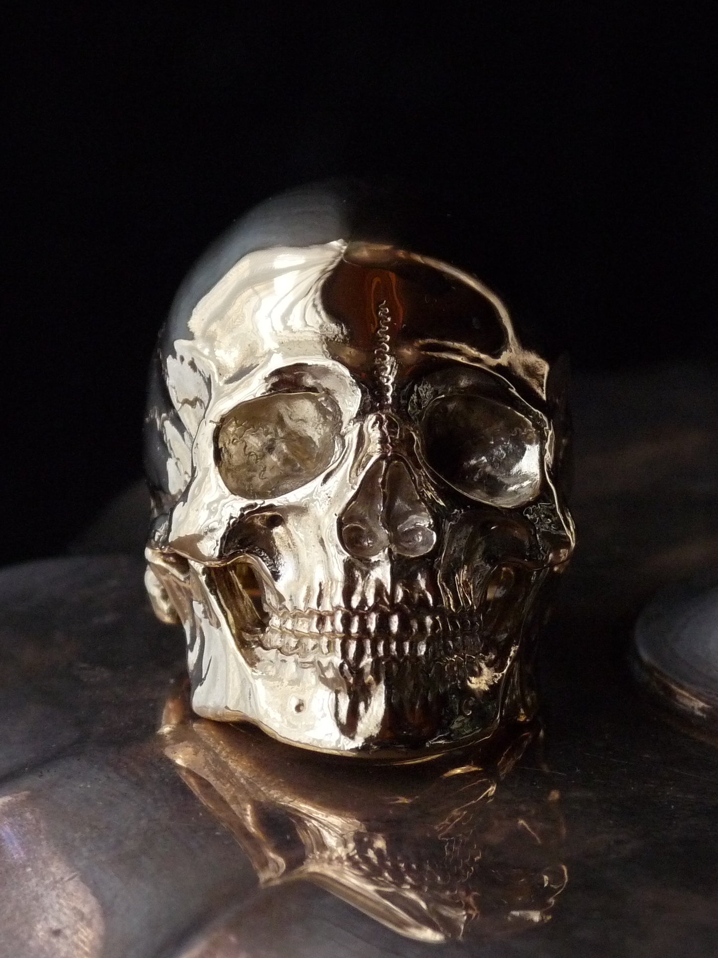 QSO056 Large Thanatos Ring 2 Brass Polish Custom