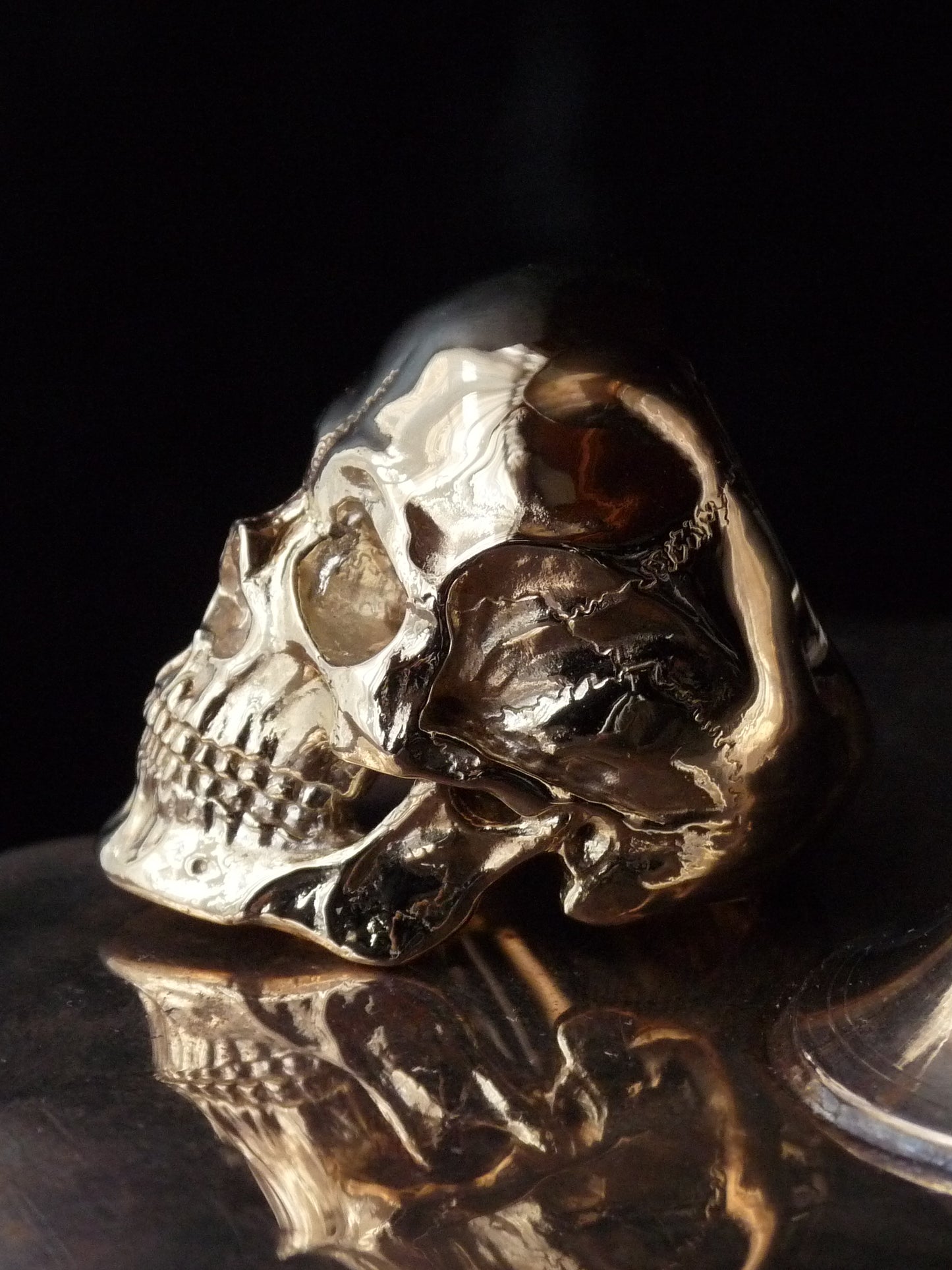 QSO056 Large Thanatos Ring 2 Brass Polish Custom