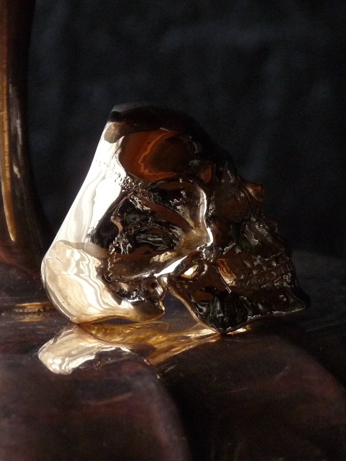 QSO056 Large Thanatos Ring 2 Brass Polish Custom