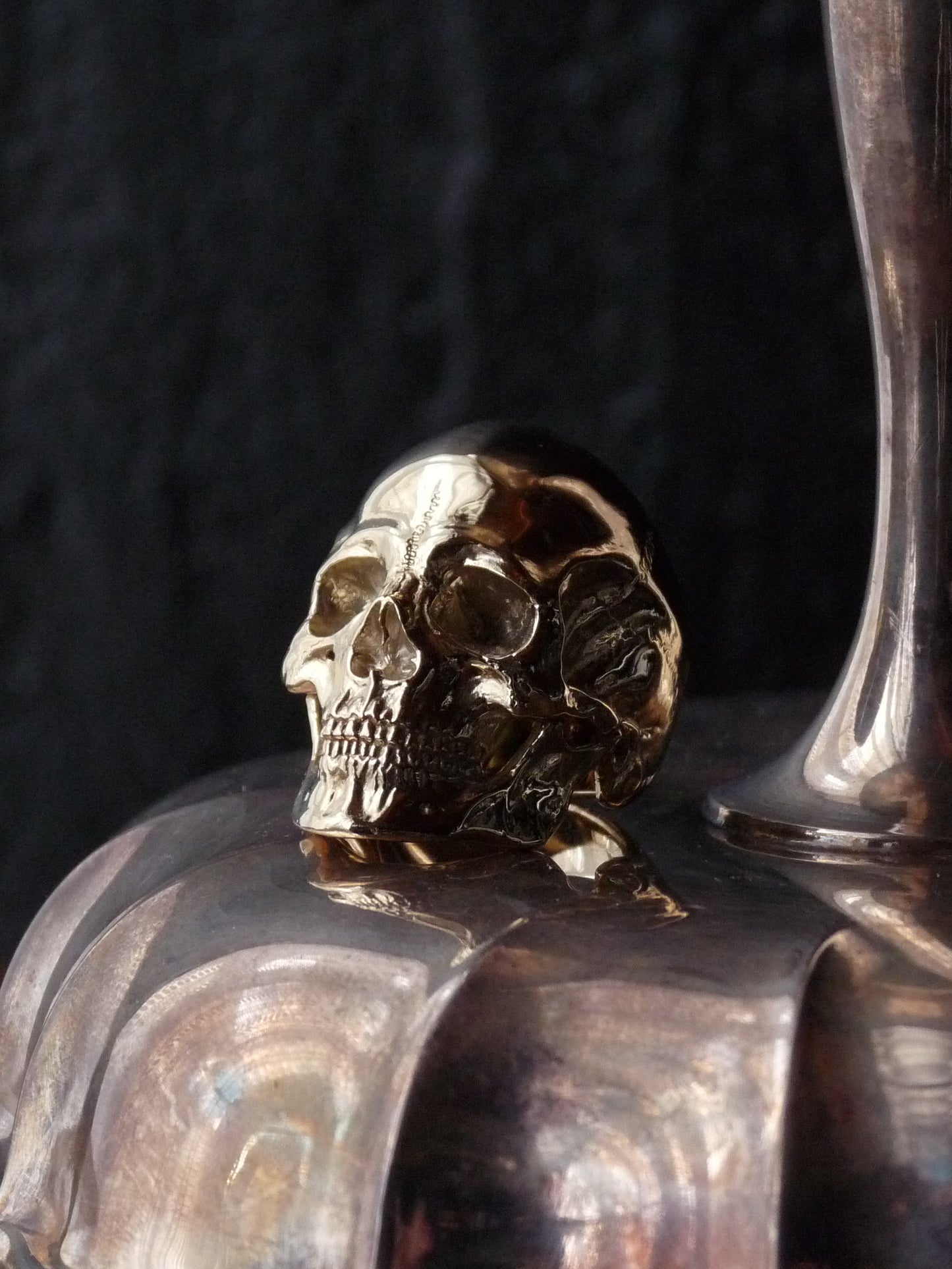 QSO056 Large Thanatos Ring 2 Brass Polish Custom