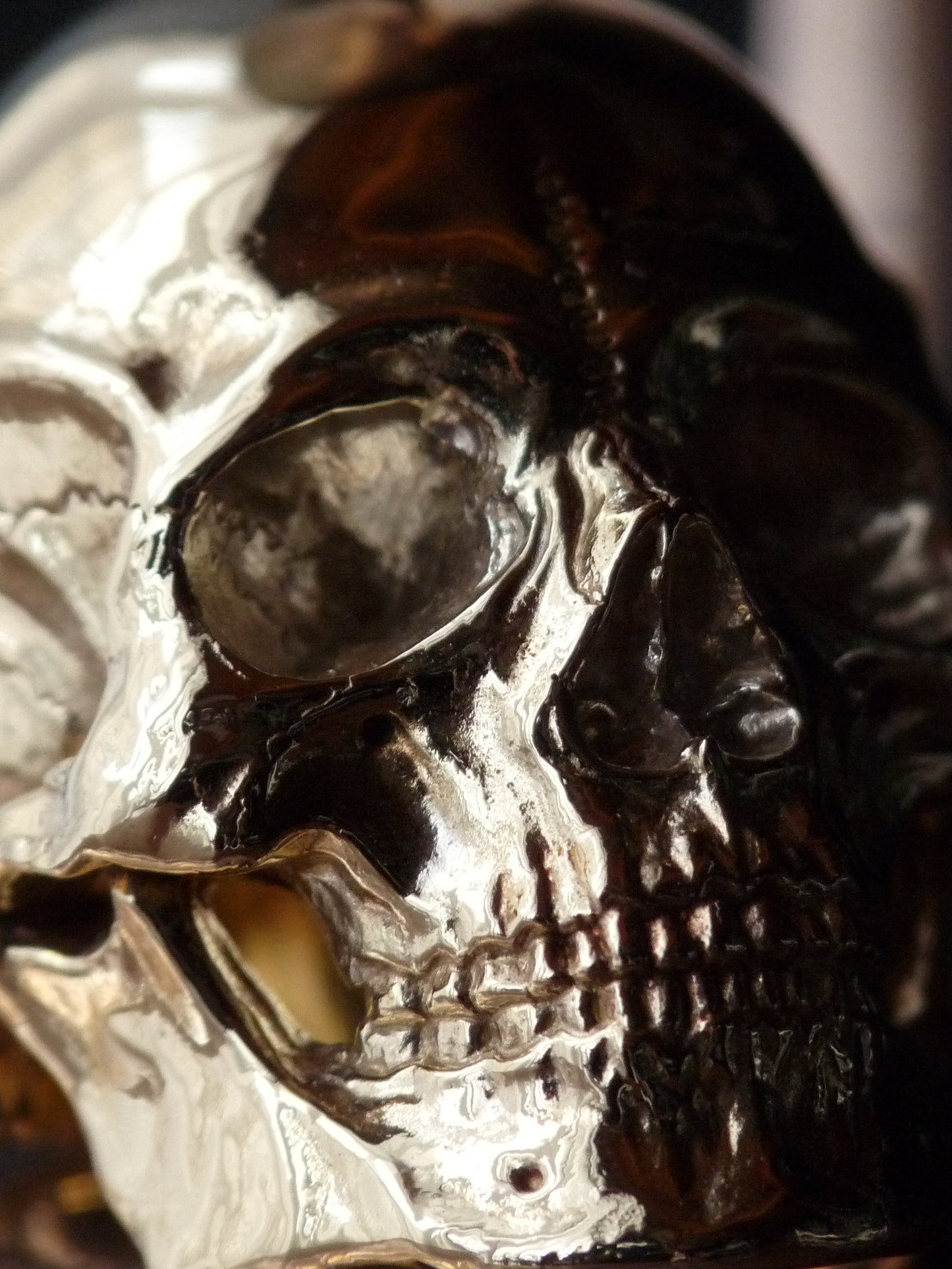 QSO056 Large Thanatos Ring 2 Brass Polish Custom