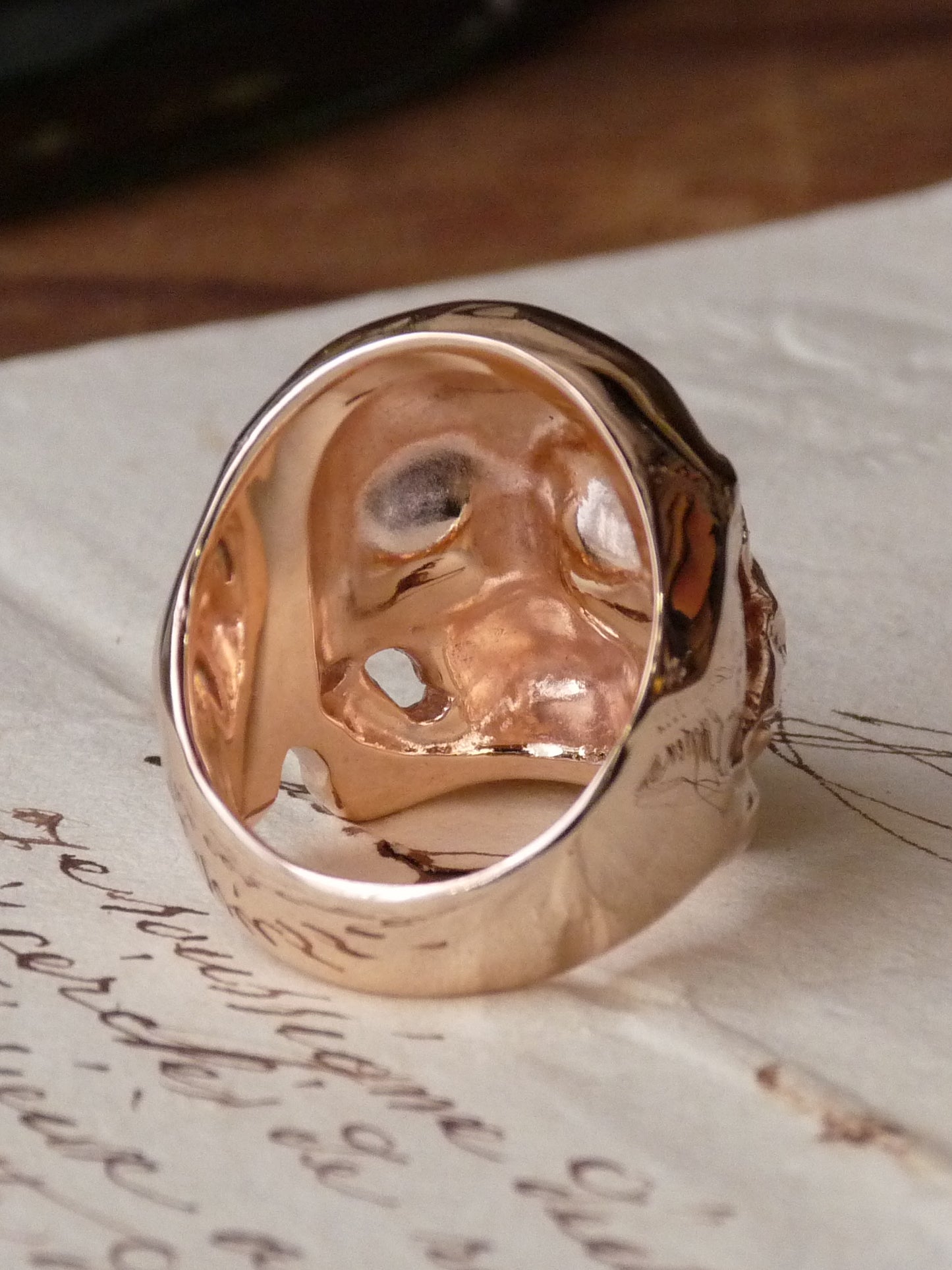 QSO055 Large Thanatos Ring 2 Beryllium Copper Custom
