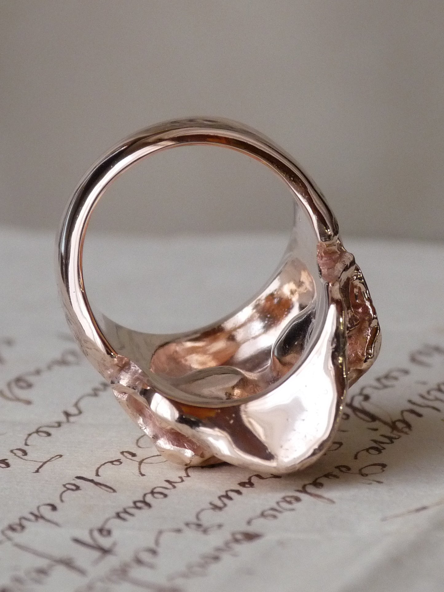 QSO055 Large Thanatos Ring 2 Beryllium Copper Custom