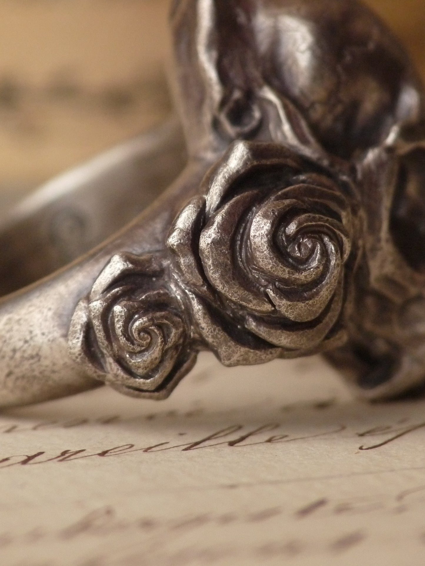 QFO009 Cat Skull Ring