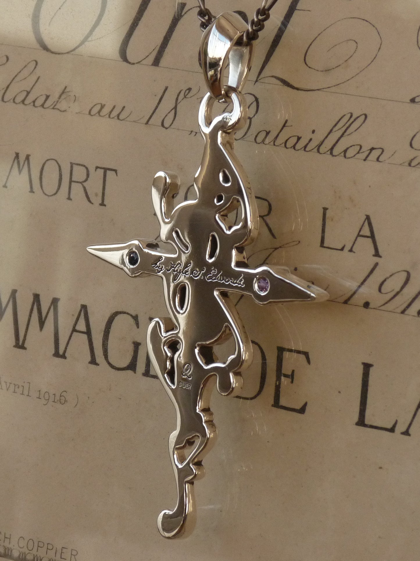 QFO059 Scroll Cross Pendant