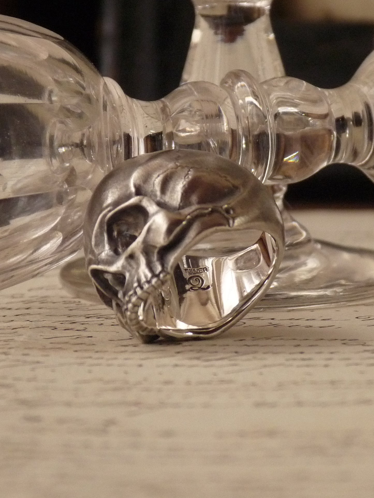 QSO115 Pinky Thanatos Ring Inside Polish Custom