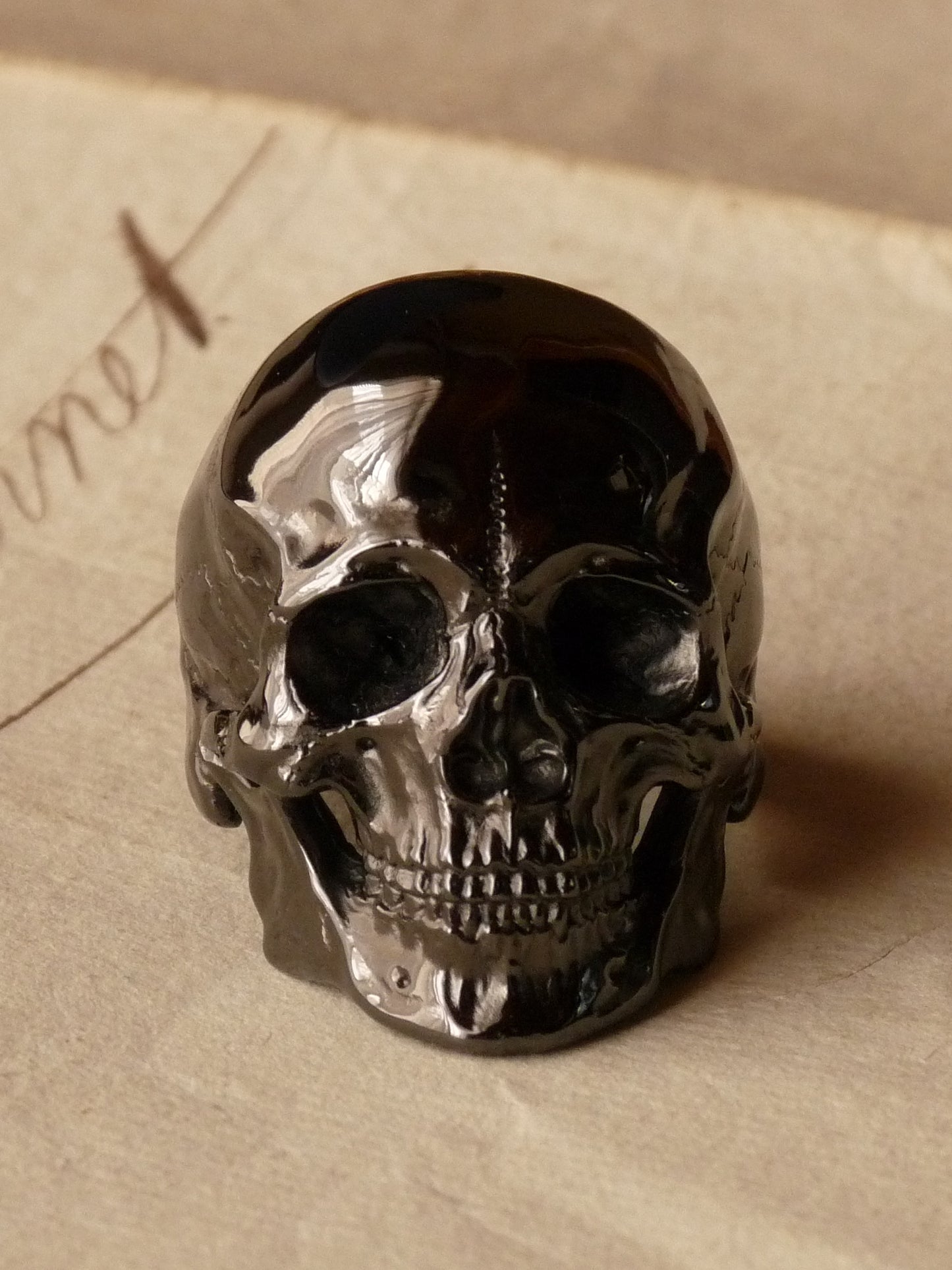 QSO054 Large Thanatos Ring 2 Black Custom