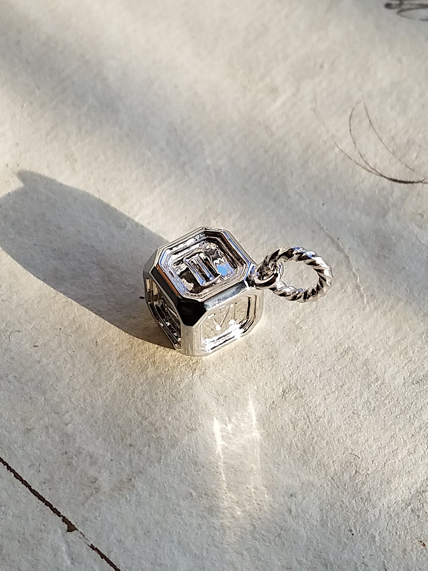 QSO126 Roman dice Pendant Pt900 Custom