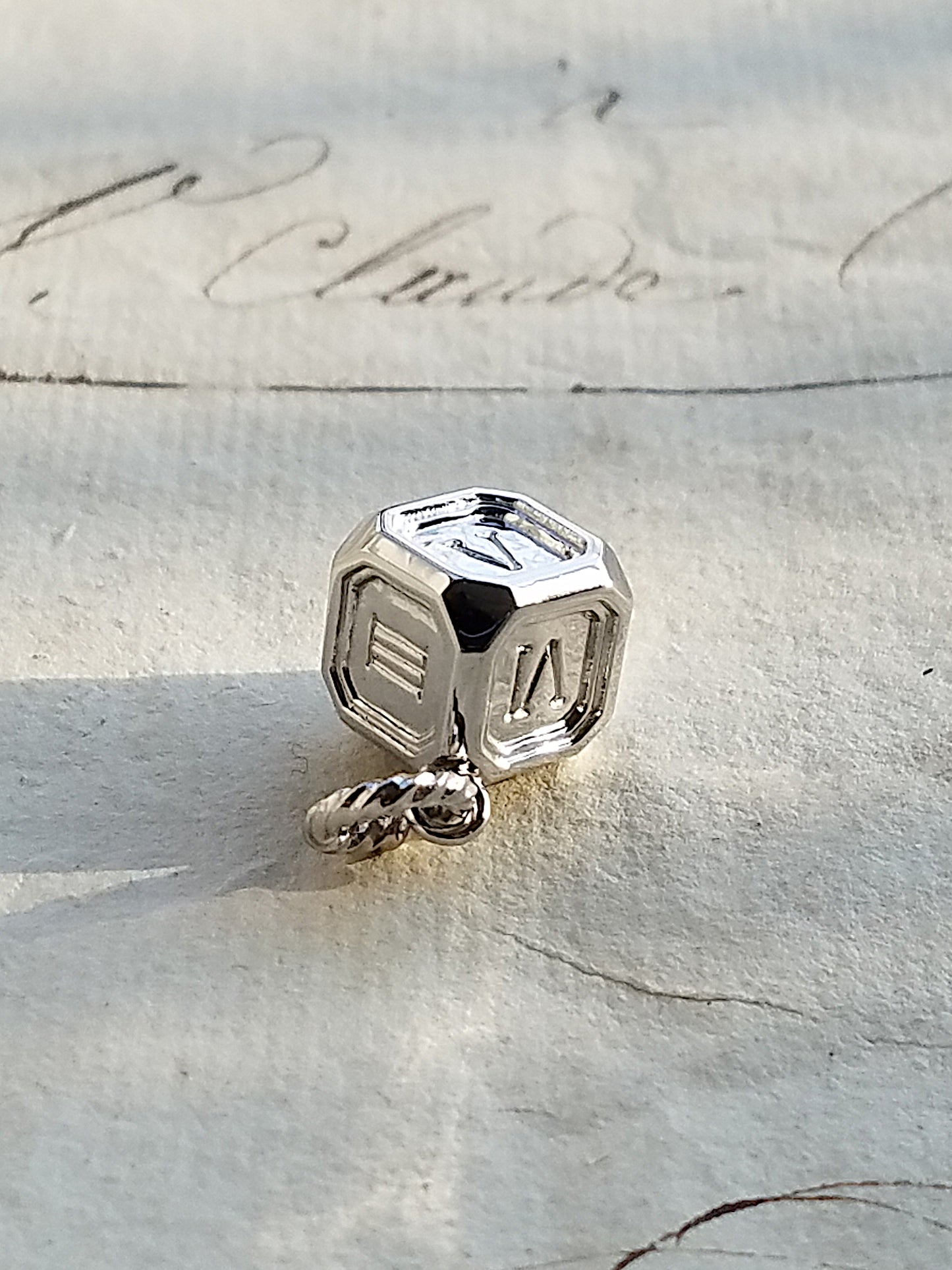 QSO126 Roman dice Pendant Pt900 Custom