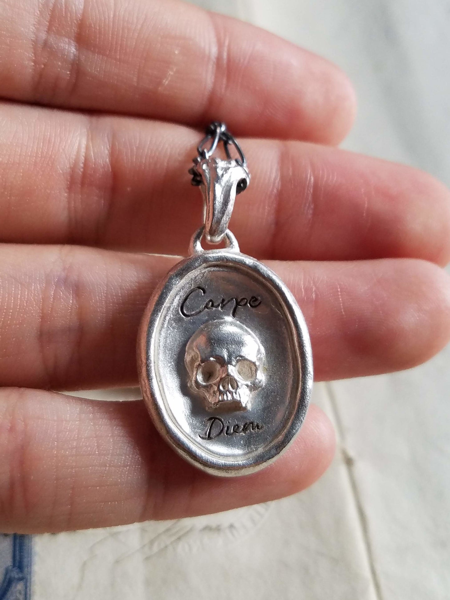 QSO095 Memento Mori Skull Pendant Custom 2