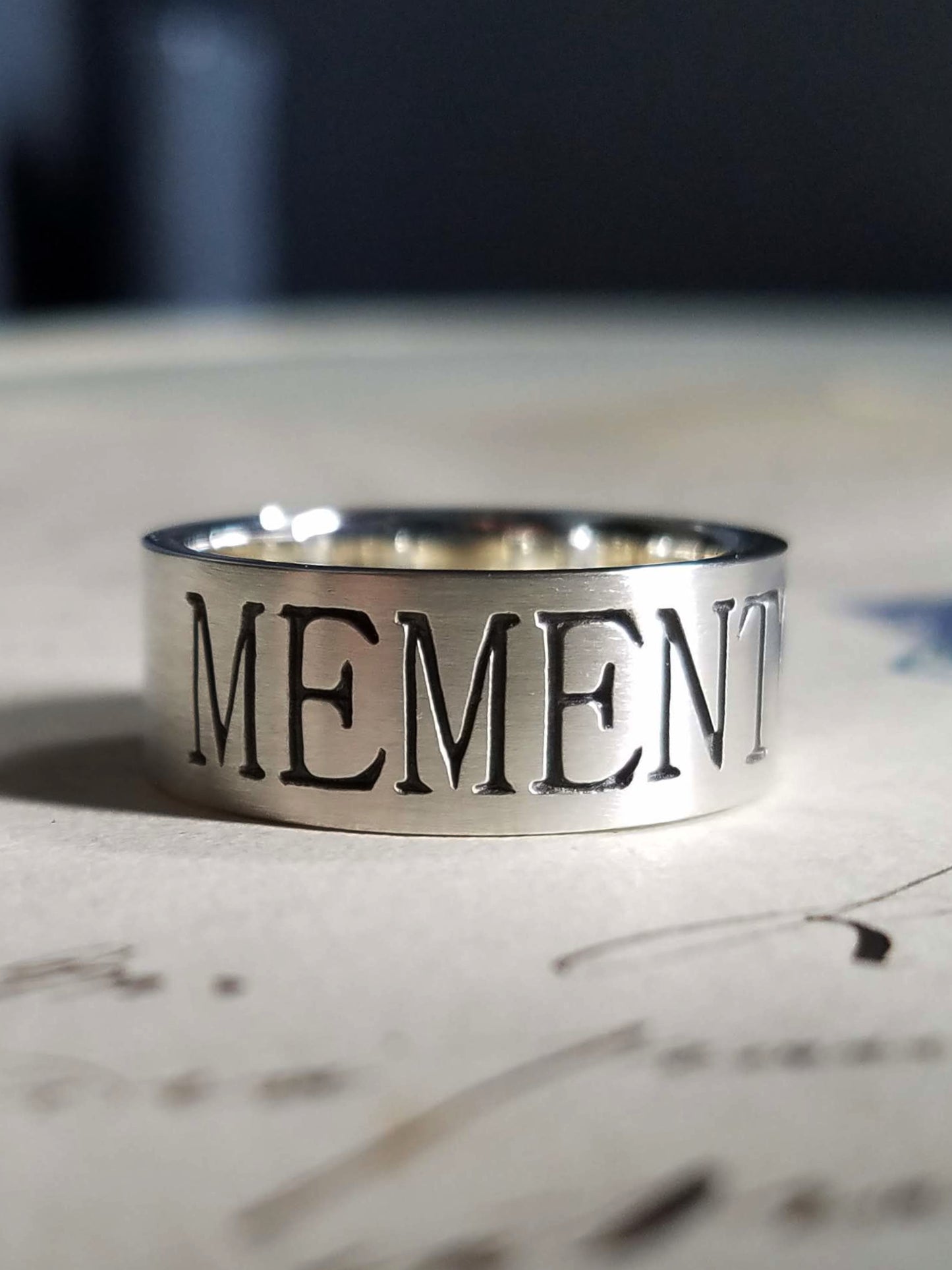 QSO093 Memento Mori Ring Hairline Custom