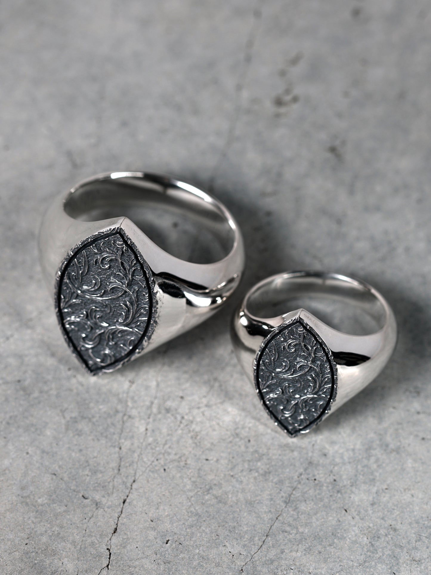 QR38SP Scroll Signet Ring 'Marquess' S Polish ver.