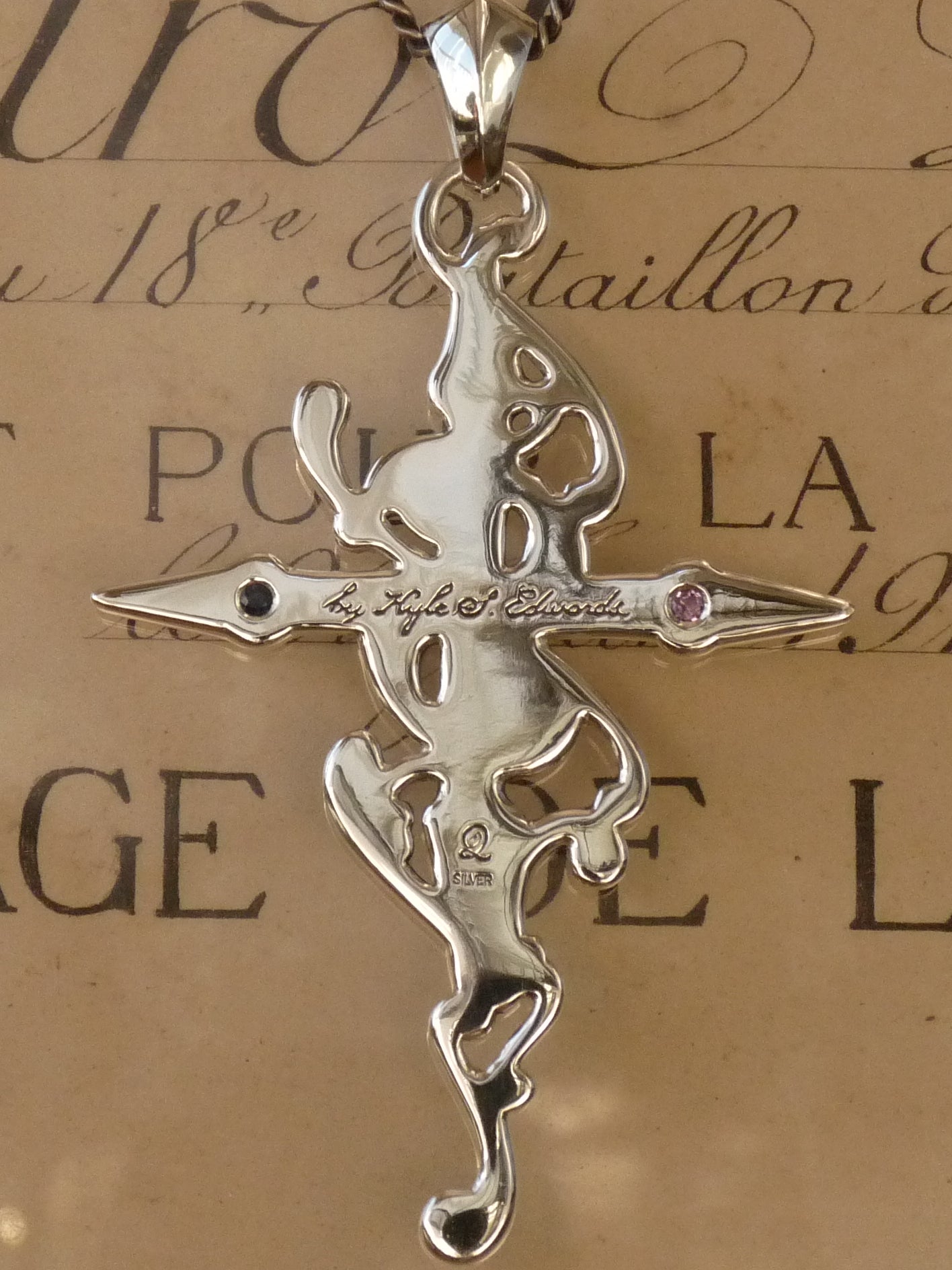 QFO059 Scroll Cross Pendant