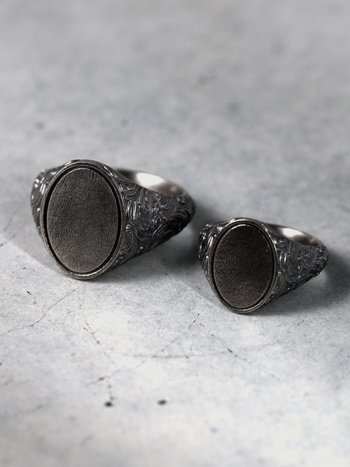 QR36SA Scroll Signet Ring 'Oval' S Antique ver.
