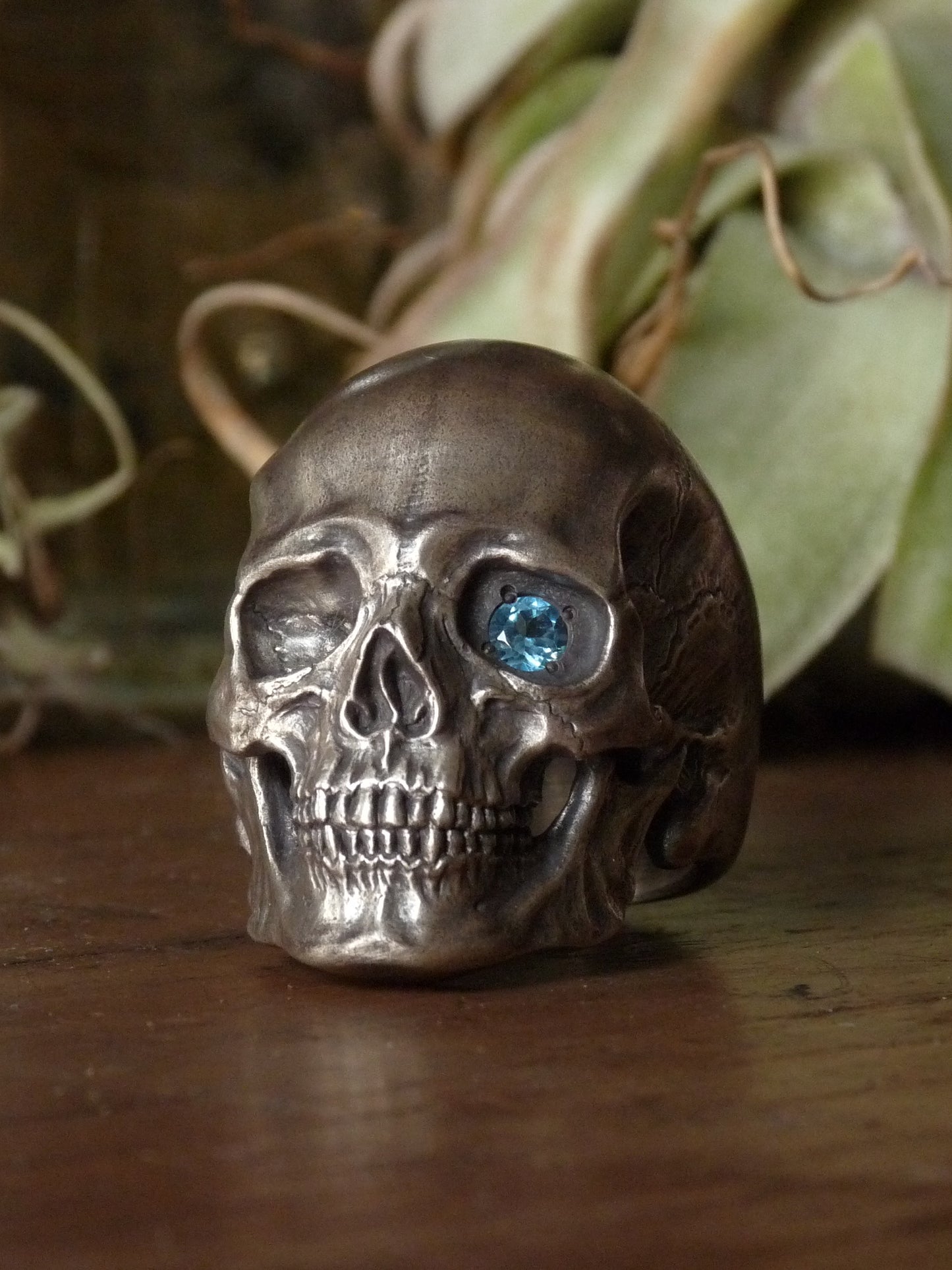 QSO068 Large Thanatos Ring 3 Topaz Custom