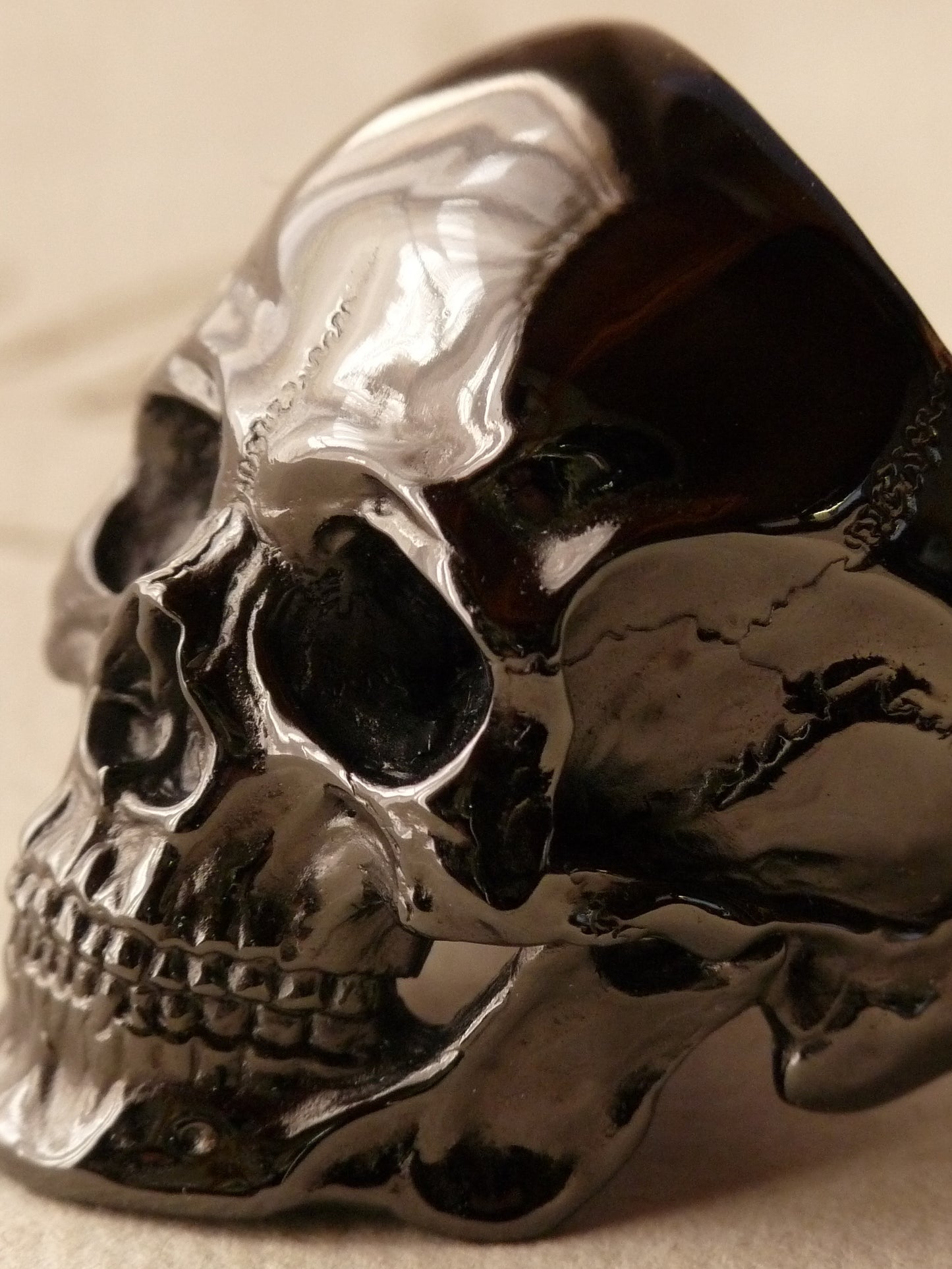 QSO054 Large Thanatos Ring 2 Black Custom