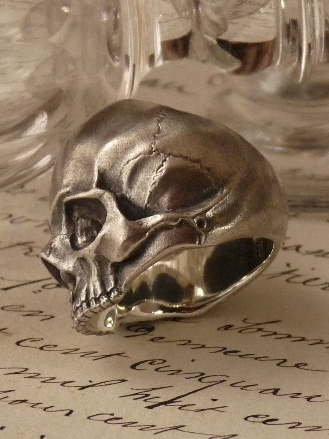 QSO115 Pinky Thanatos Ring Inside Polish Custom