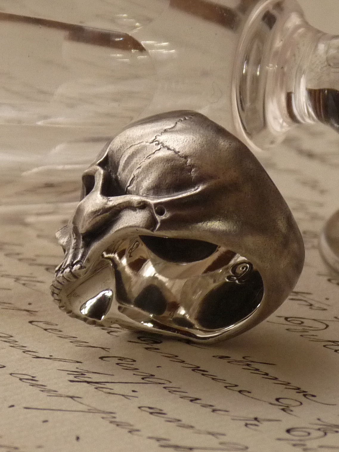 QSO115 Pinky Thanatos Ring Inside Polish Custom