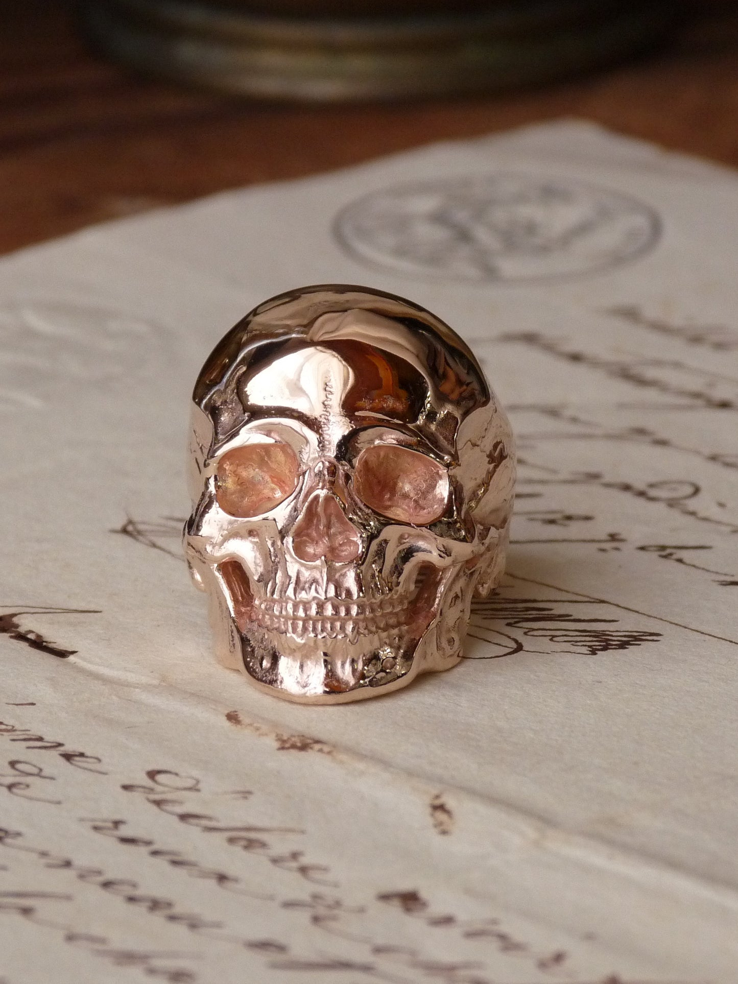 QSO055 Large Thanatos Ring 2 Beryllium Copper Custom