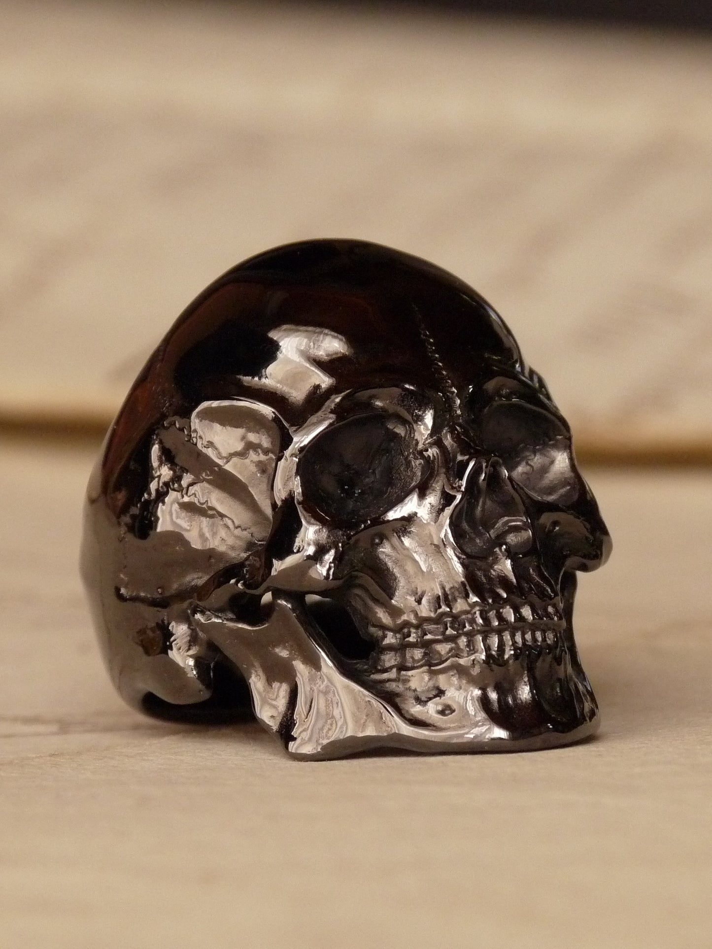 QSO054 Large Thanatos Ring 2 Black Custom