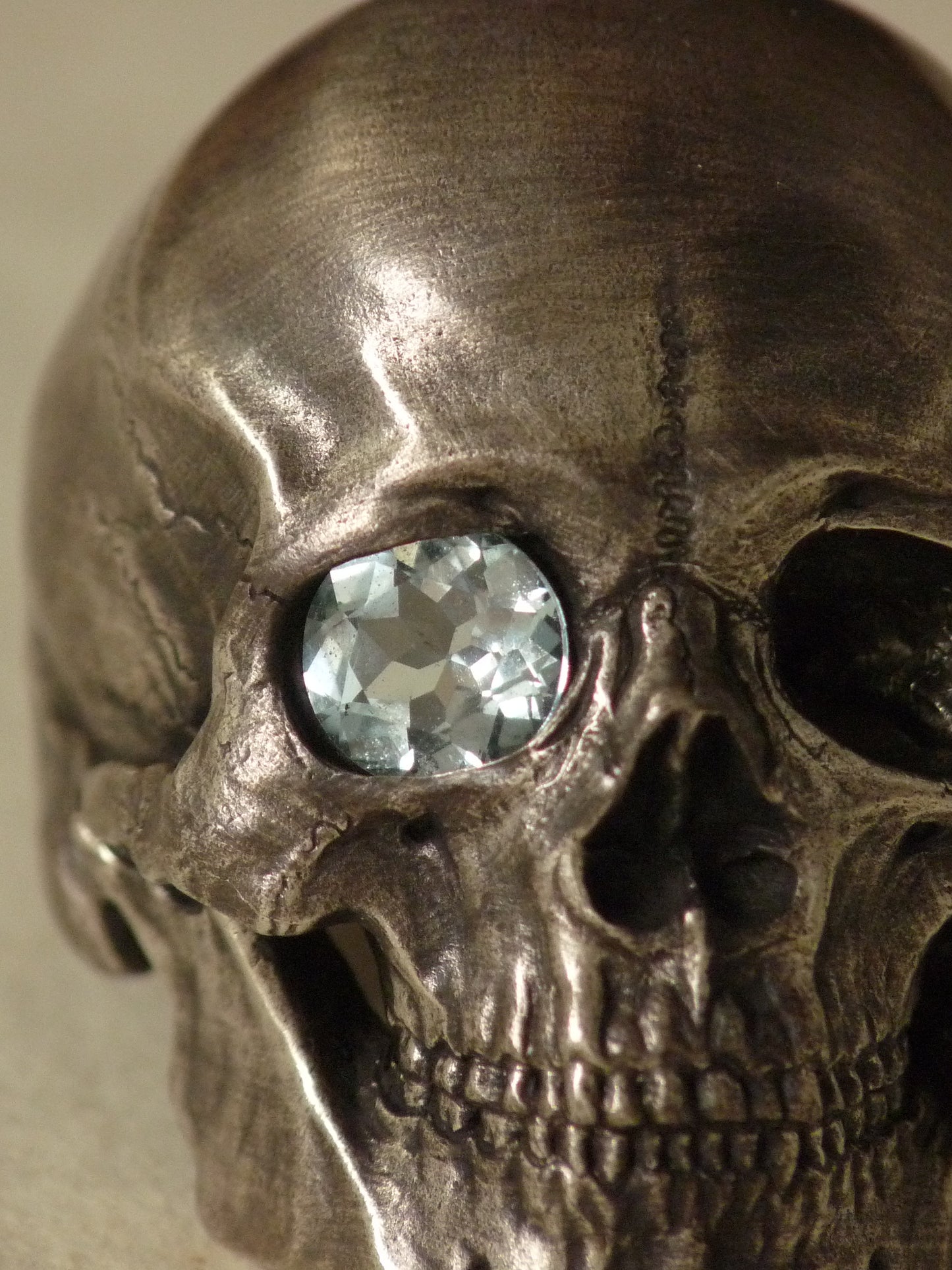 QSO053 Large Thanatos Ring 2 Aquamarine Custom
