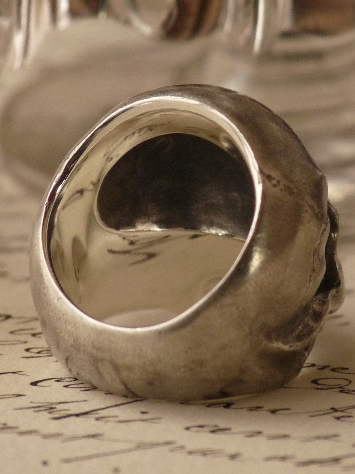 QSO115 Pinky Thanatos Ring Inside Polish Custom