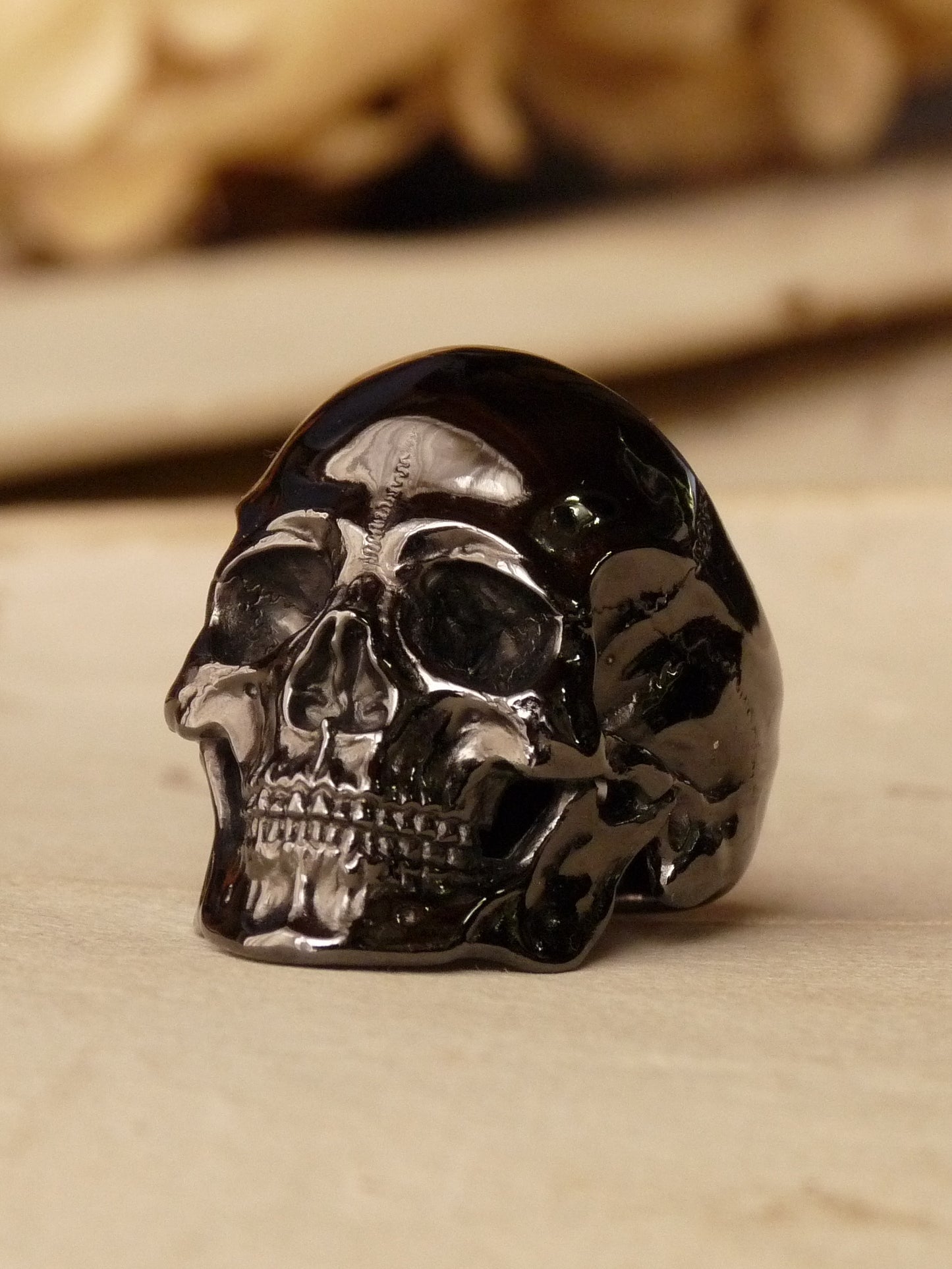 QSO054 Large Thanatos Ring 2 Black Custom