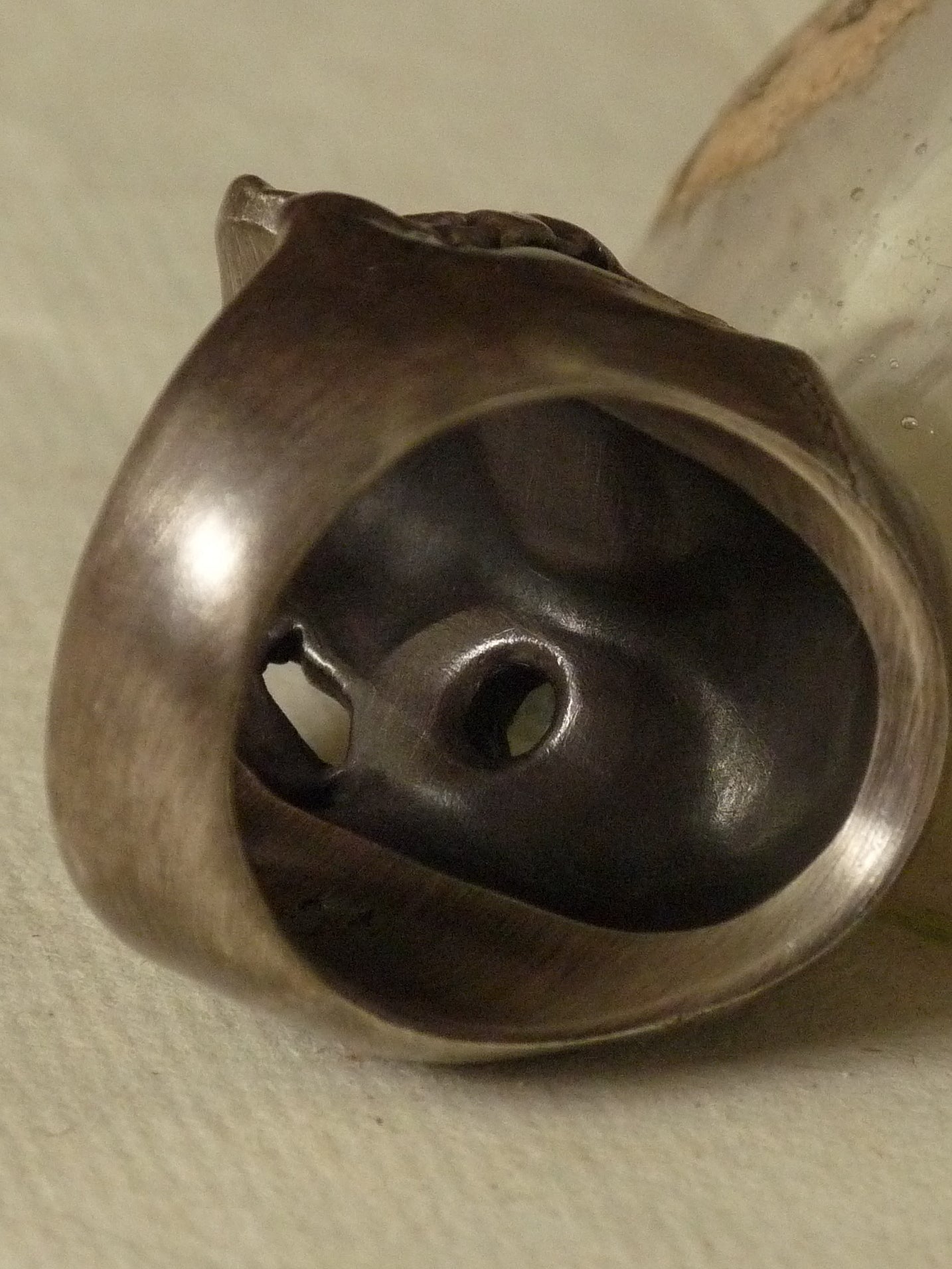 QSO053 Large Thanatos Ring 2 Aquamarine Custom