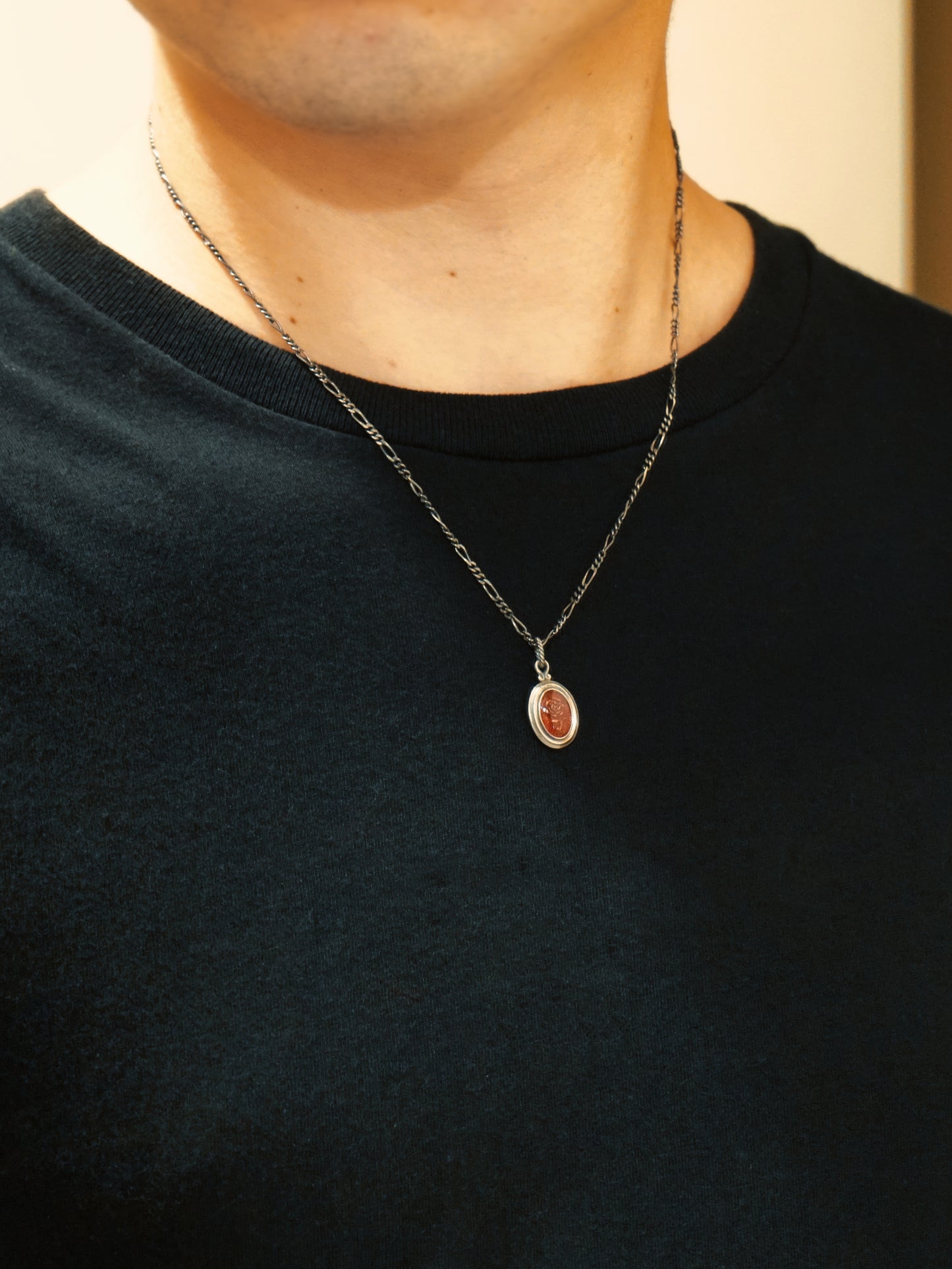 QN28A Rose Oval Pendant Antique ver.