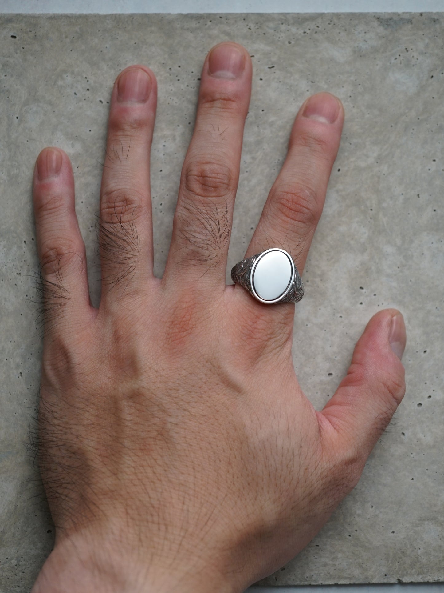 QR36MP Scroll Signet Ring 'Oval' M Polish ver.