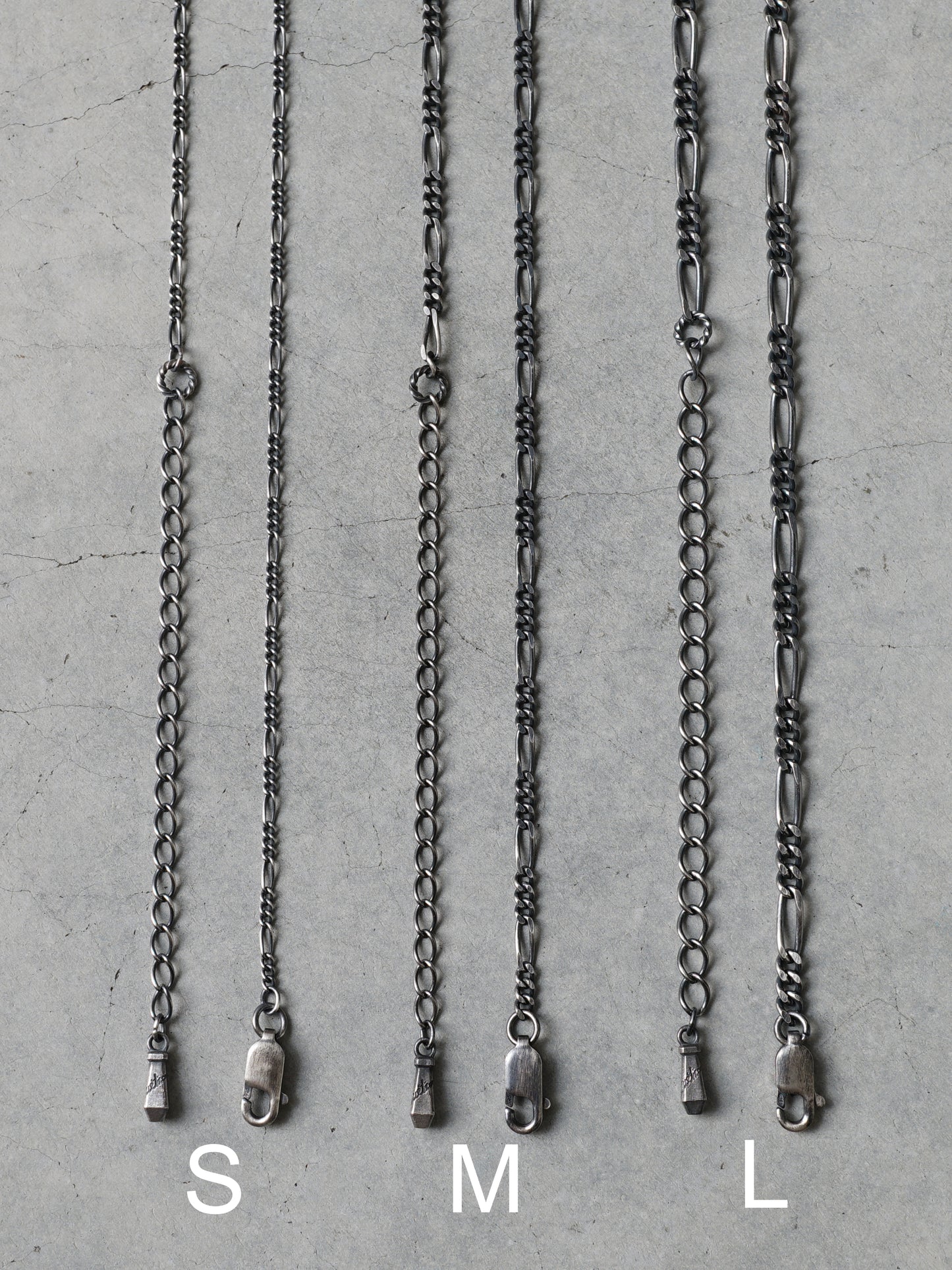 QO02SM Ajaster Figaro Chain M All Silver ver.