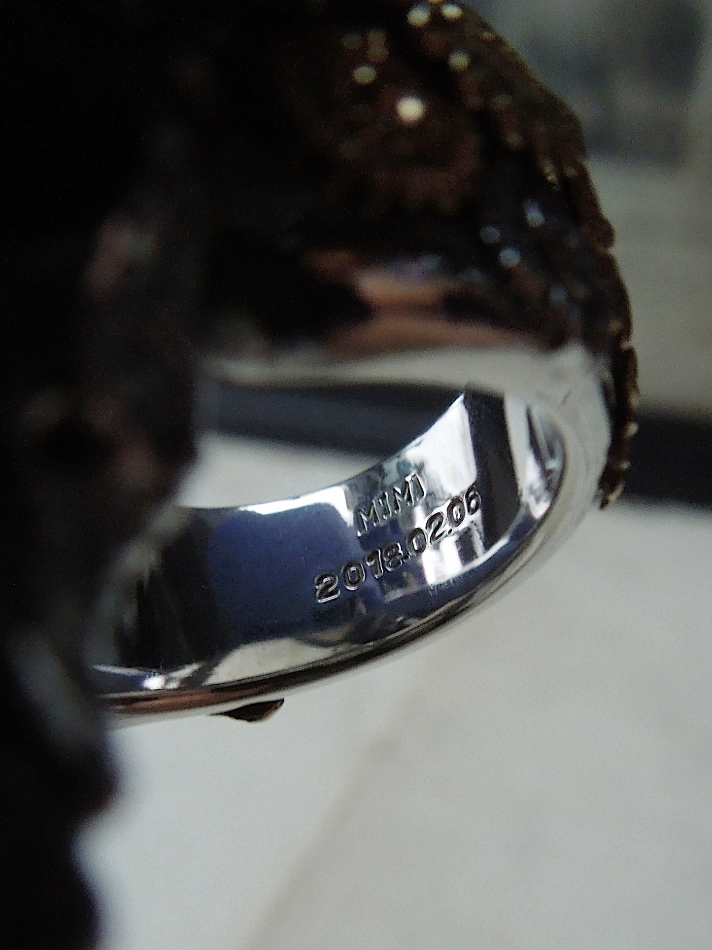 QFO028 Flower Dog Skull Ring