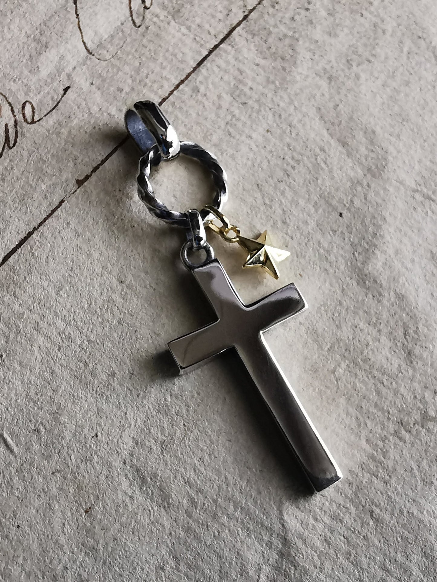 QFO015 Cross & Star Necklace