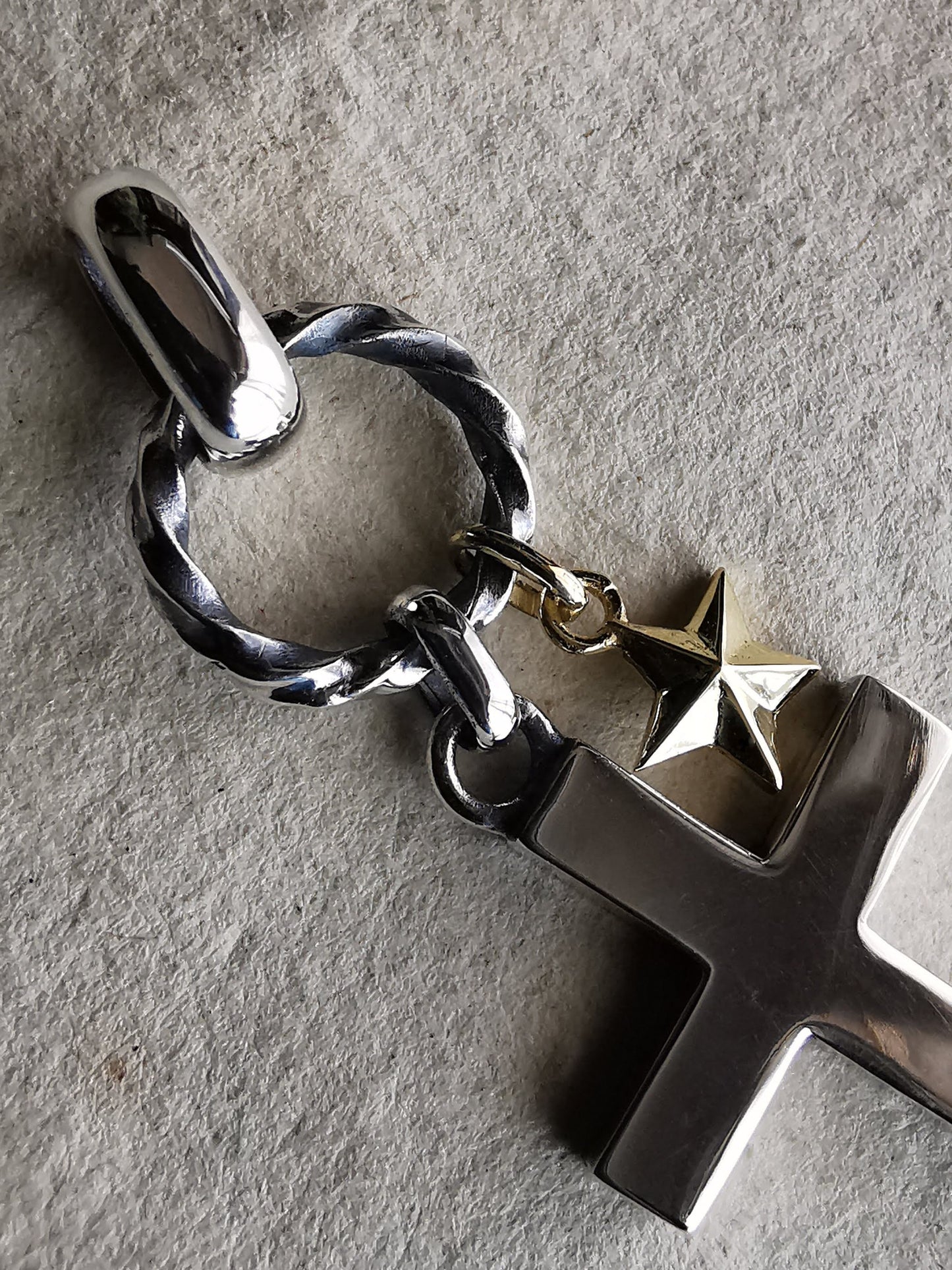 QFO015 Cross & Star Necklace