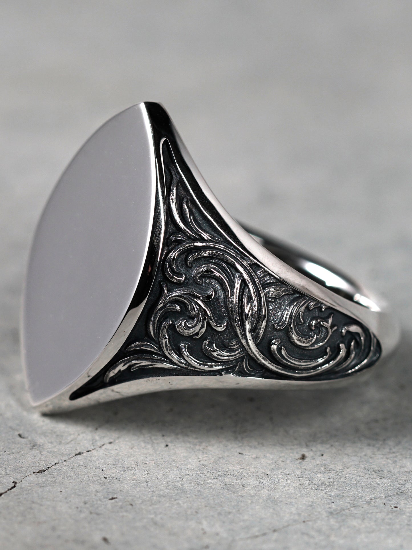 QR39SP Scroll Signet Ring 'Marquess2' S Polish ver.