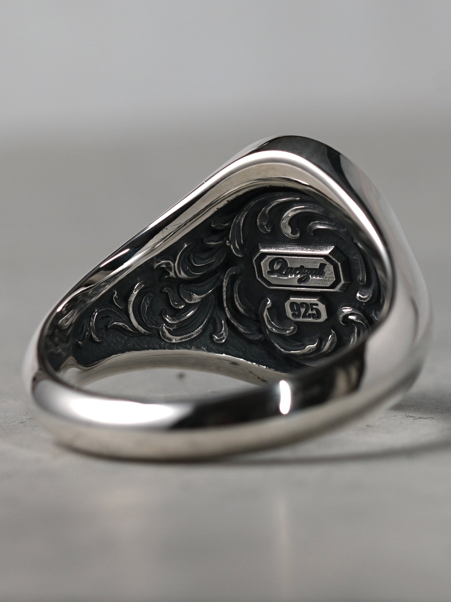 QR35SP Scroll Signet Ring 'Inside' S Polish ver.