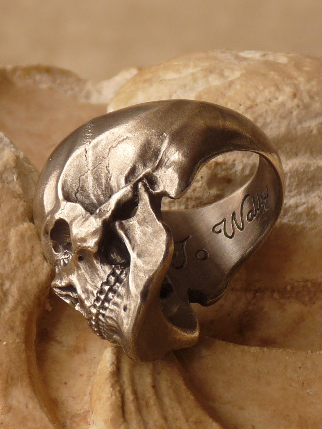 QSO059 Large Thanatos Ring 2 Message Engrave Custom