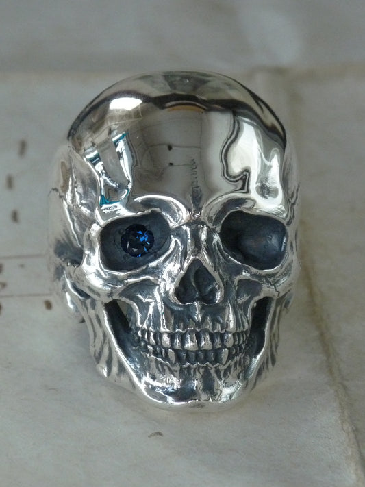 QSO067 Large Thanatos Ring 3 Sapphire Custom