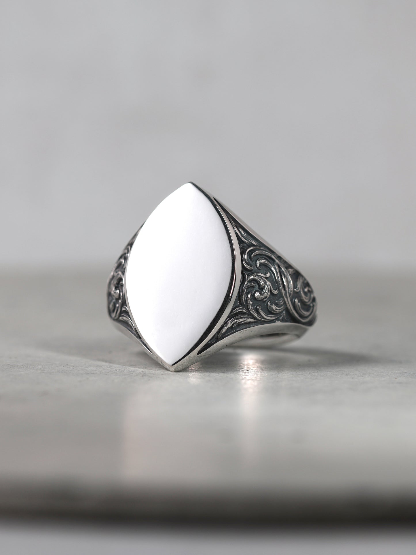 QR39SP Scroll Signet Ring 'Marquess2' S Polish ver.