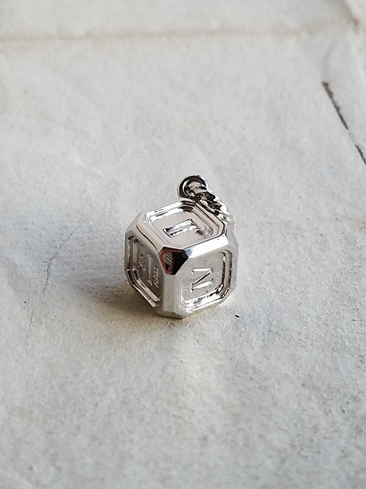 QSO126 Roman dice Pendant Pt900 Custom