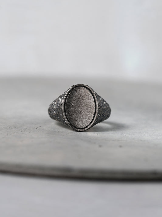 QR36SA Scroll Signet Ring 'Oval' S Antique ver.