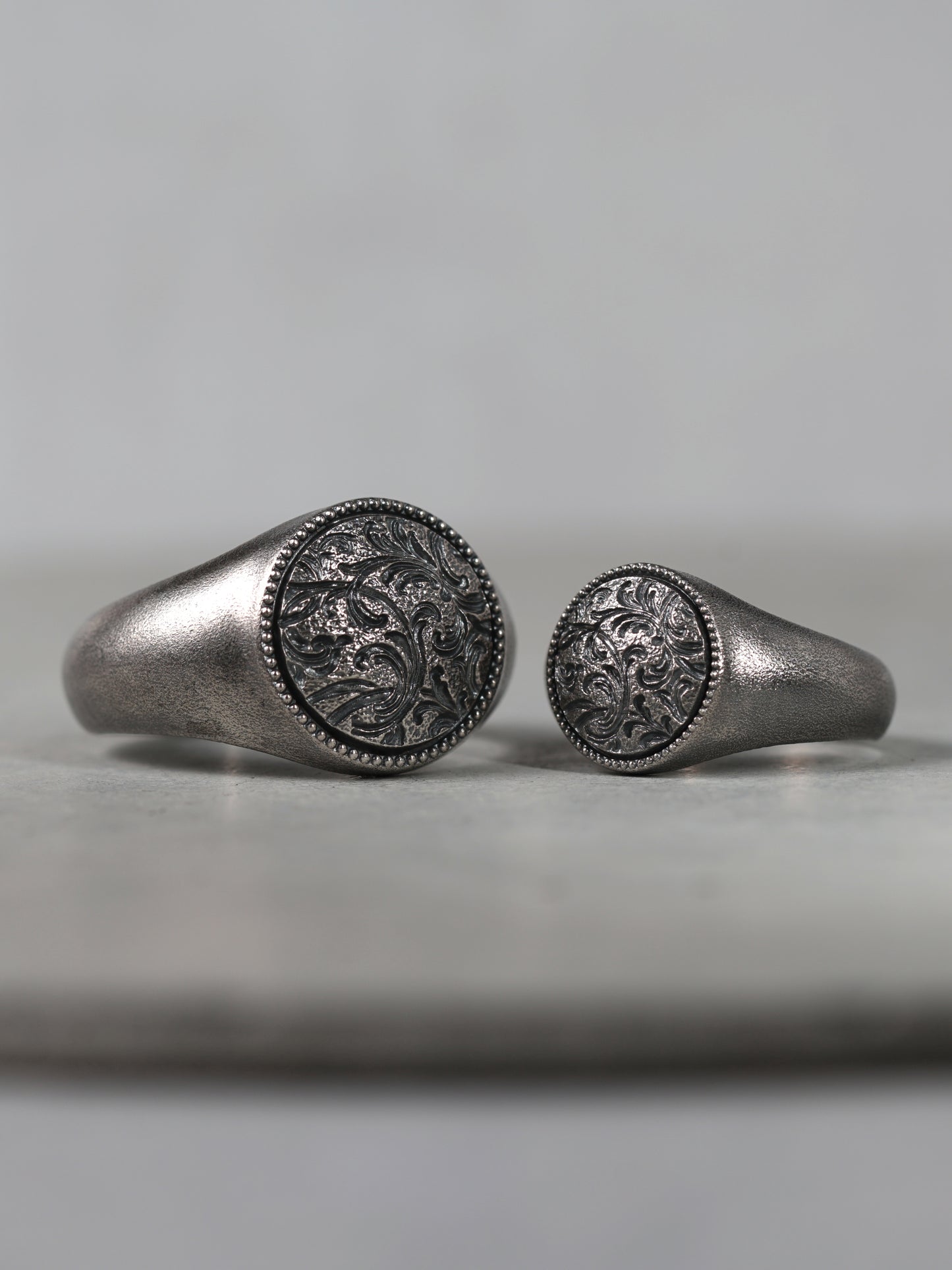 QR37SA Scroll Signet Ring 'Round' S Antique ver.