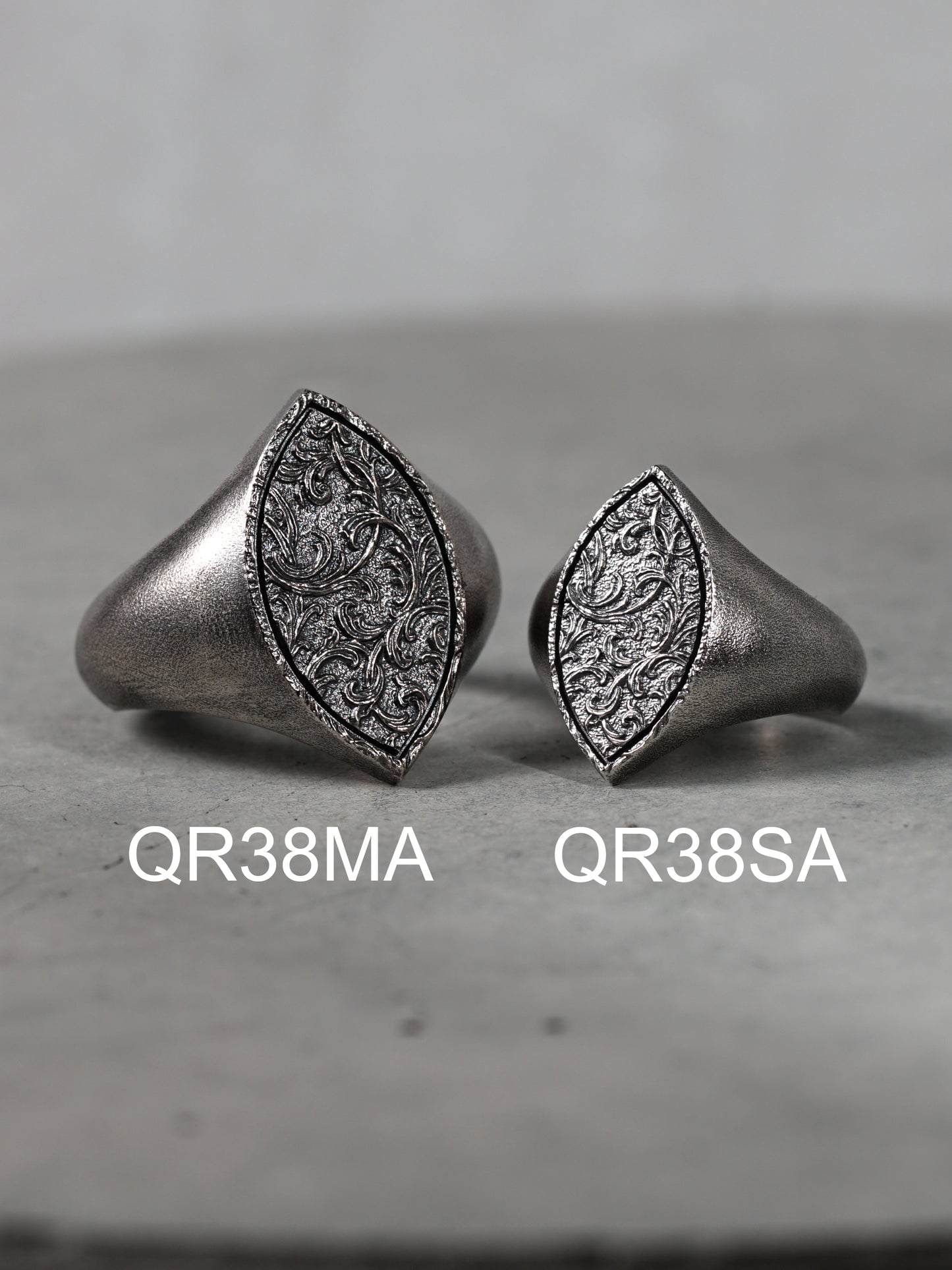 QR38SA Scroll Signet Ring 'Marquess' S Antique ver.