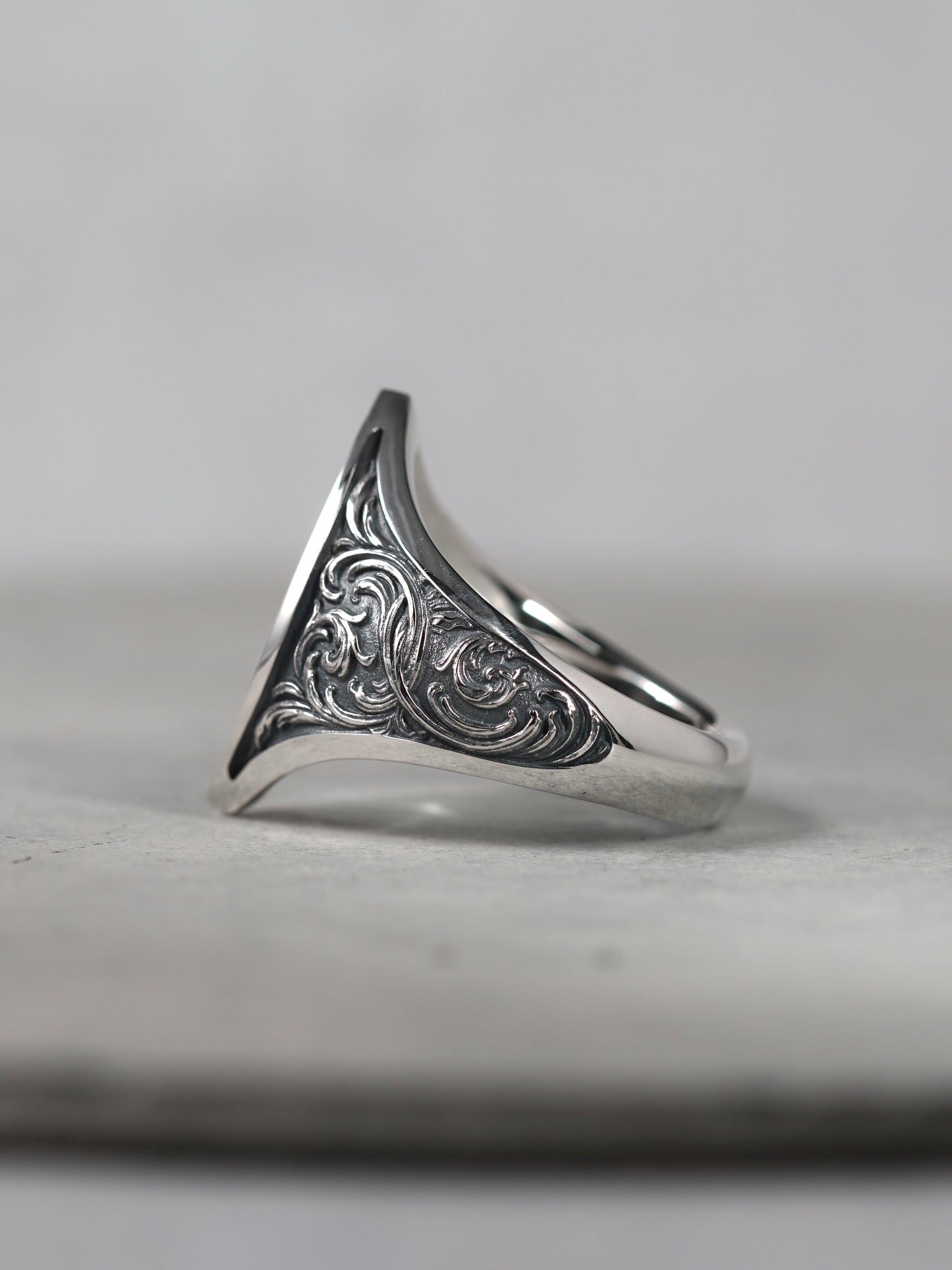 QR39SP Scroll Signet Ring 'Marquess2' S Polish ver.