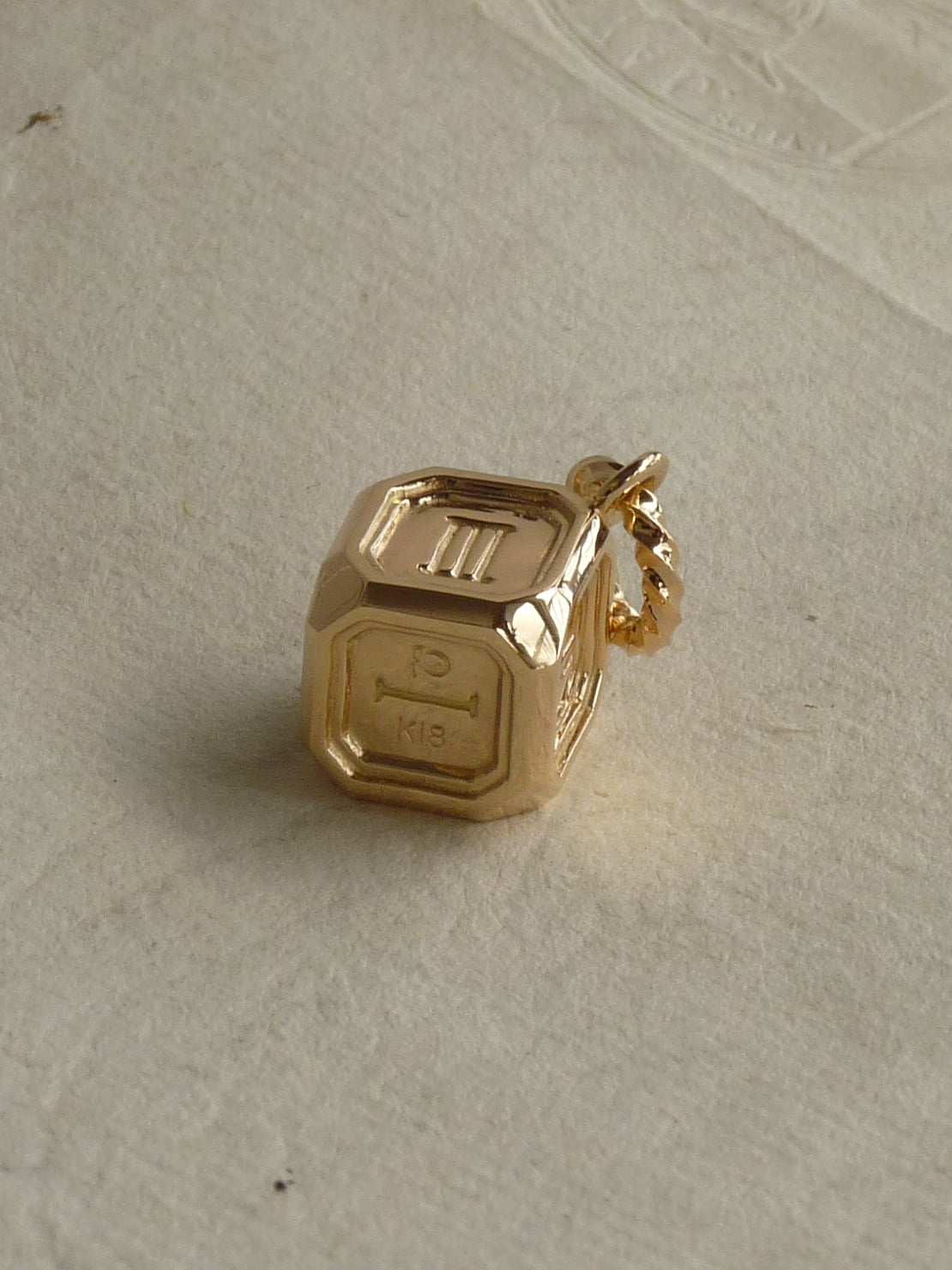 QSO125 Roman dice Pendant K10YG Custom