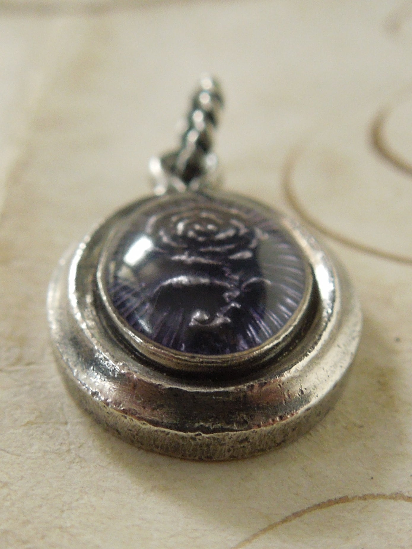 QSO129 Rose Oval Pendant Custom 2