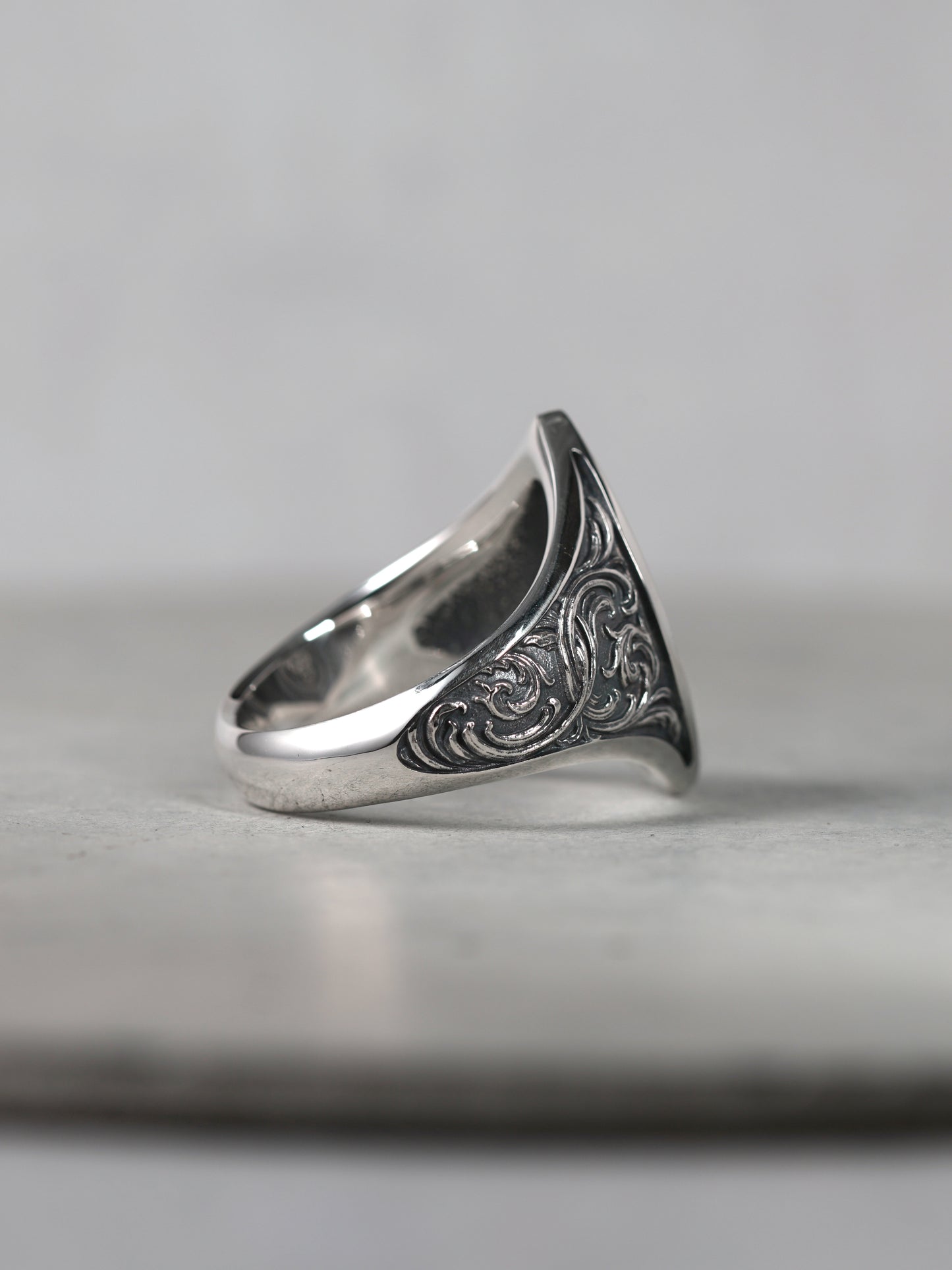 QR39SP Scroll Signet Ring 'Marquess2' S Polish ver.