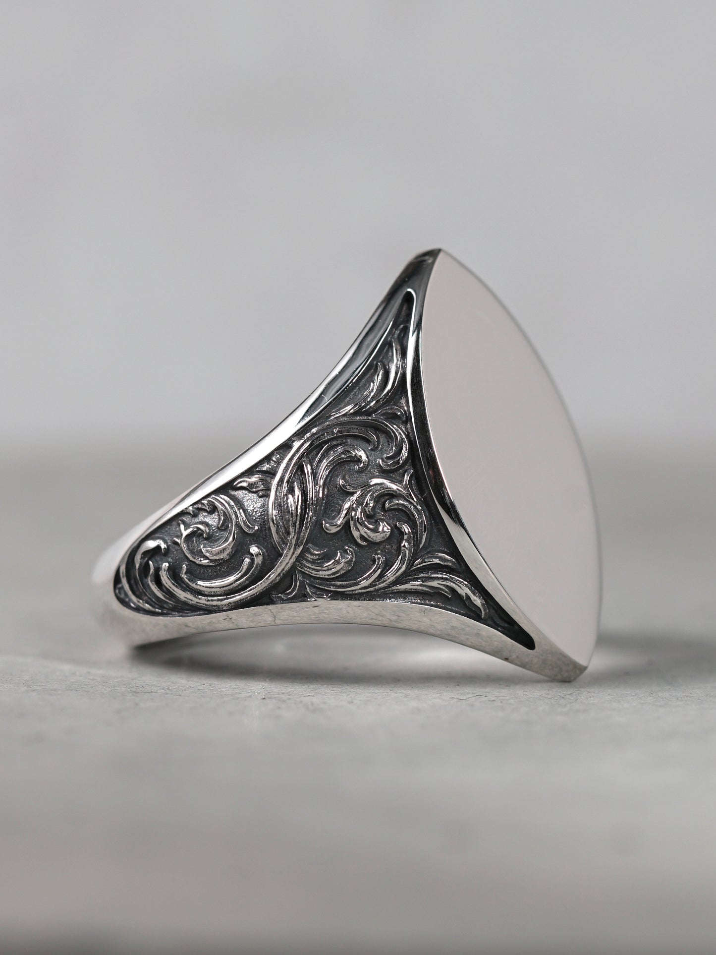 QR39SP Scroll Signet Ring 'Marquess2' S Polish ver.