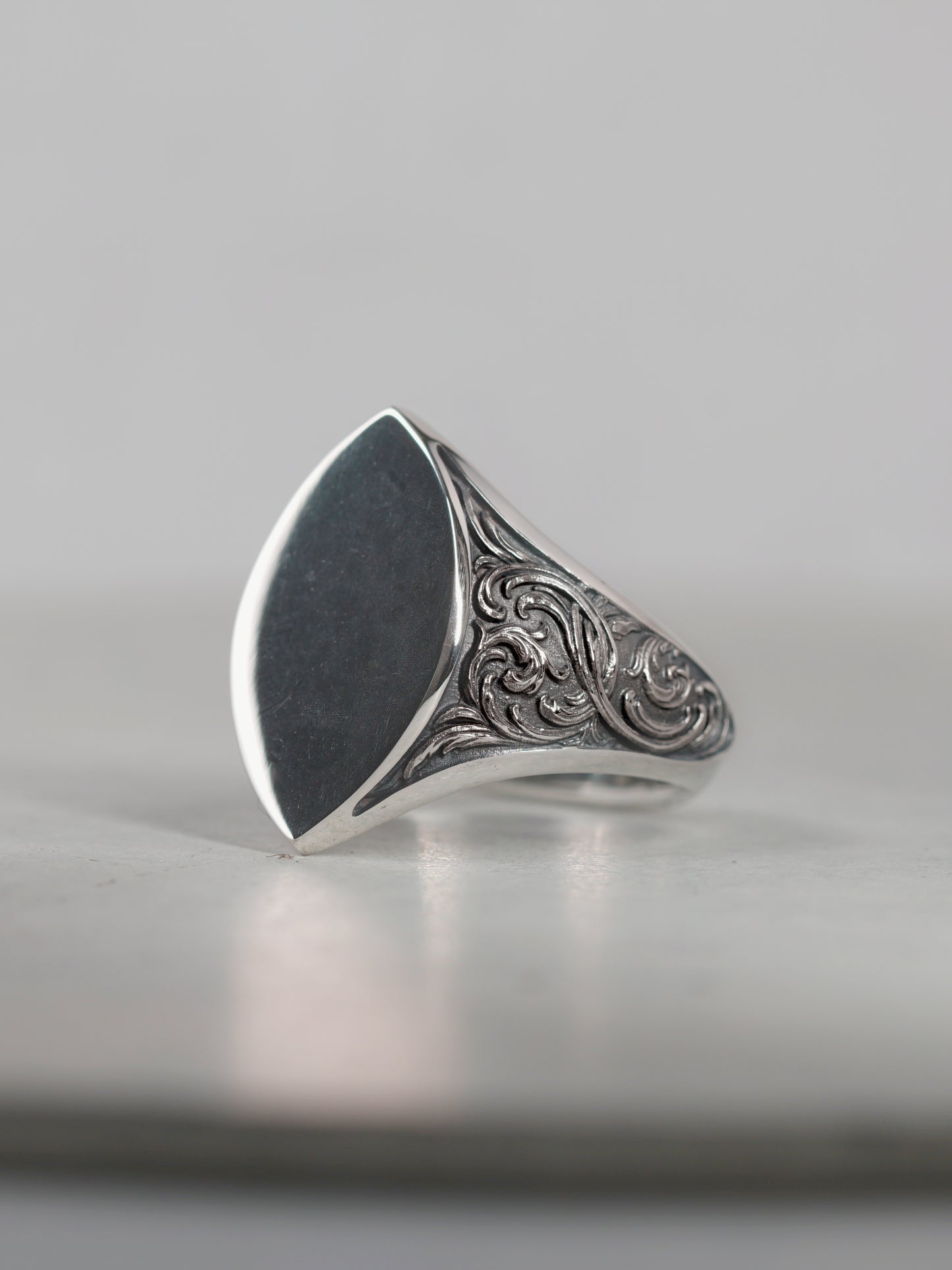 QR39SP Scroll Signet Ring 'Marquess2' S Polish ver.