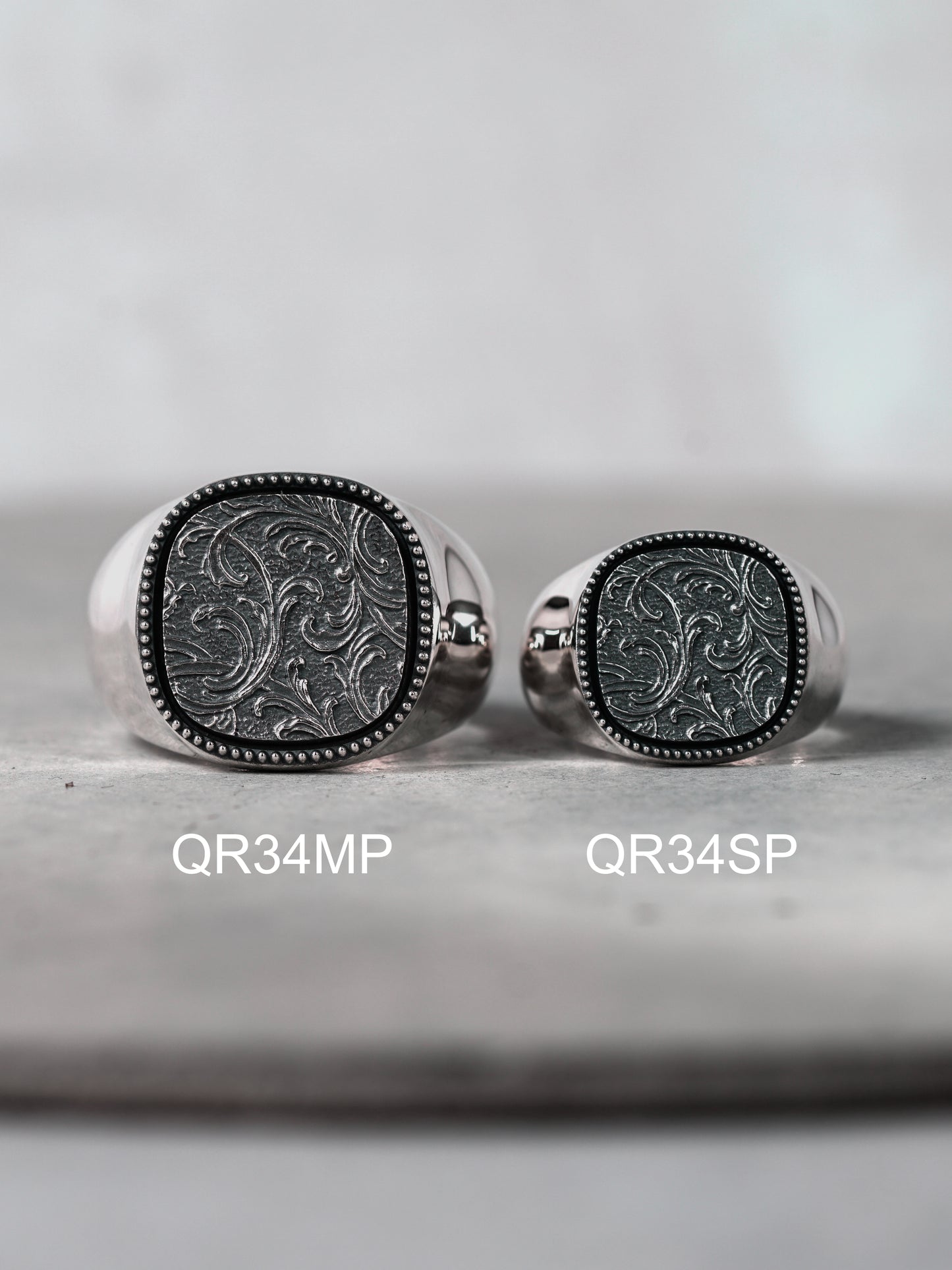 QR34MP Scroll Signet Ring 2 M Polish ver.